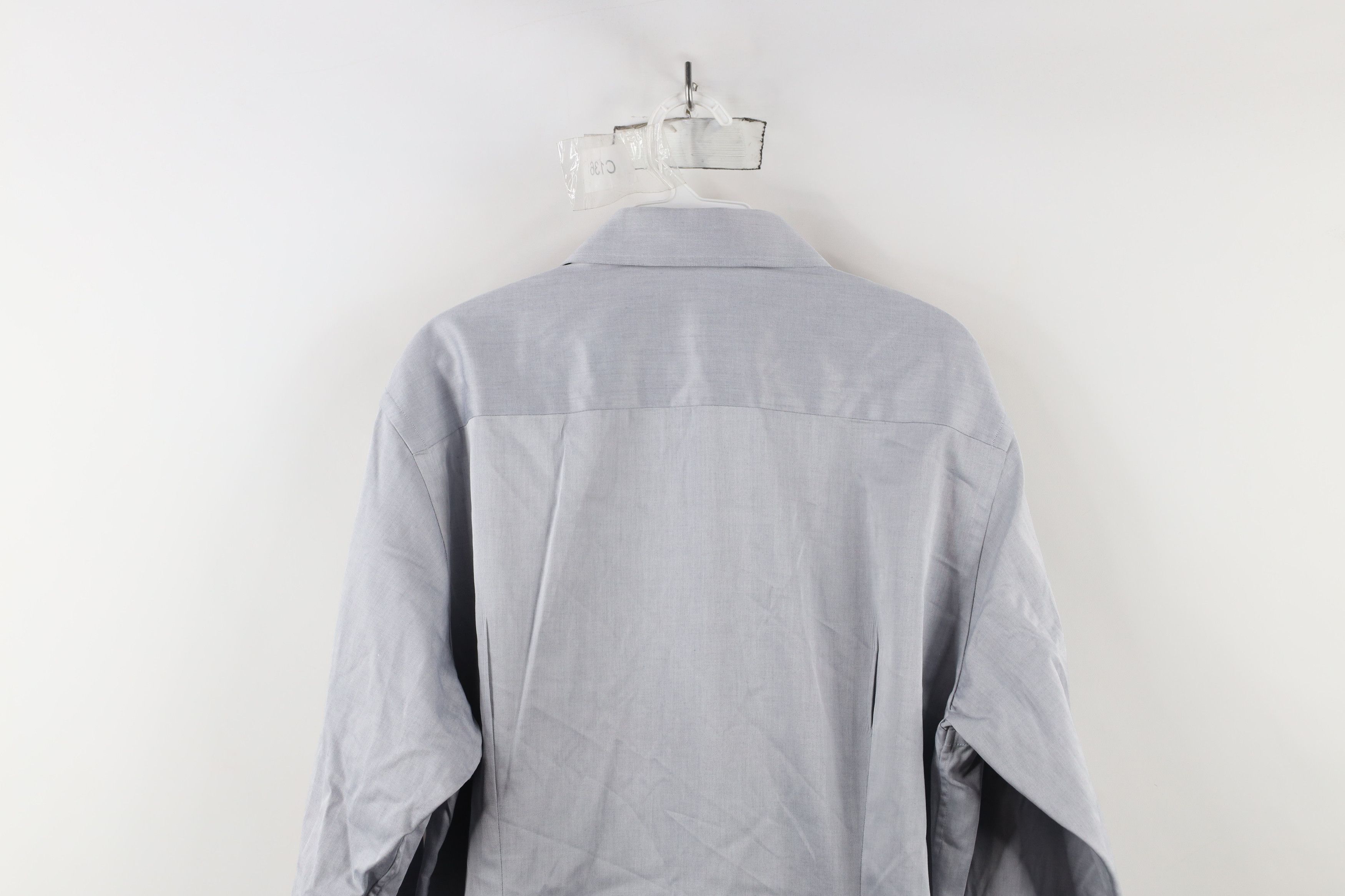 Eton × Vintage Eton Contemporary Chambray Collared Button Dress Shirt Gray Size US XL / EU 56 / 4 - 13 Thumbnail