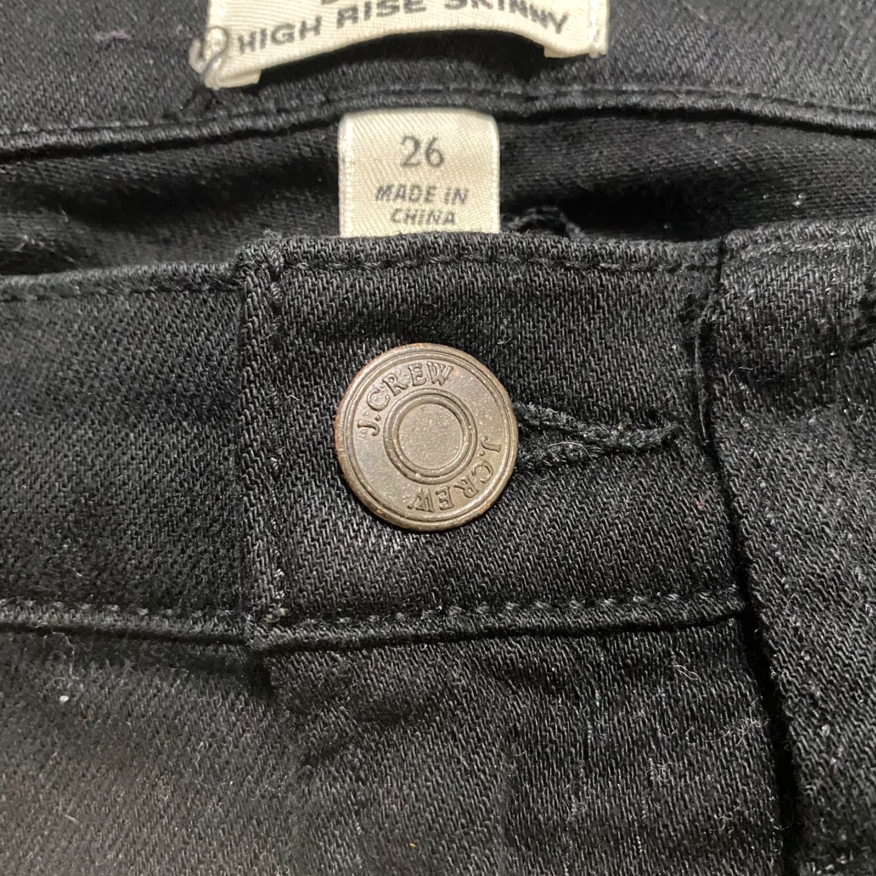 J.Crew J.CREW Lookout Jeans Womens 26 Black Dark Wash High Rise Skinny 5-Pocket Denim Pant Size 26" / US 2 / IT 38 - 4 Thumbnail