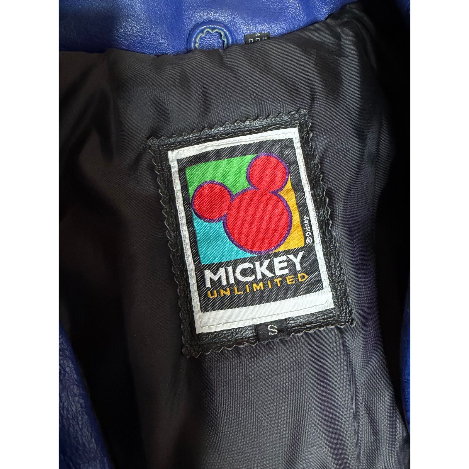 Disney × Vintage Vintage Disney Mickey Mouse & Friends Leather Bomber Jacket Size US S / EU 44-46 / 1 - 7 Thumbnail