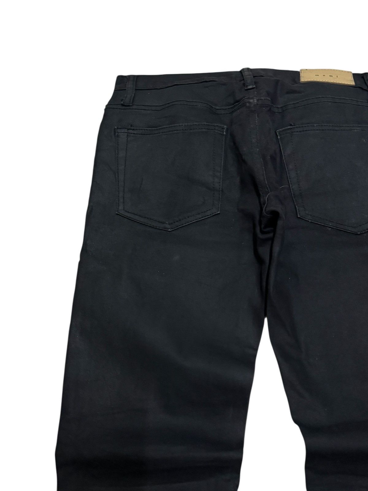MNML MNML Coated Wax Black Jeans Slim Fit Zip Ankle Pants Size US 30 / EU 46 - 10 Thumbnail