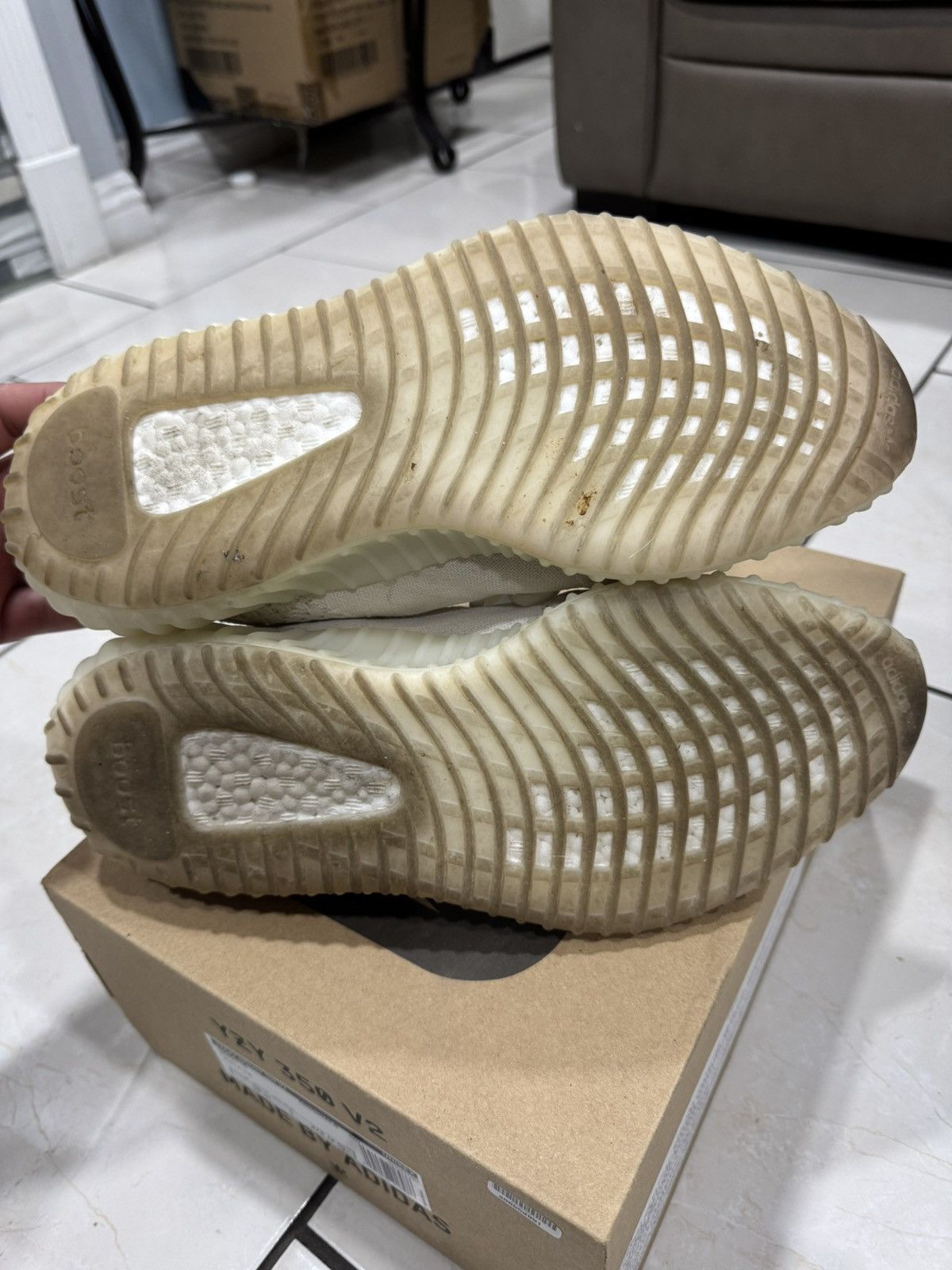 Yeezy SZ 10.5 Adidas Yeezy Boost 350 V2 ‘Bone’ Size US 10.5 / EU 43-44 - 5 Thumbnail