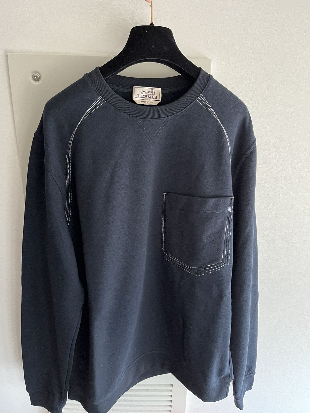 Hermes Hermes Super Runway Brand New Stitching Crewneck Sweatshirt Size US L / EU 52-54 / 3 - 4 Thumbnail