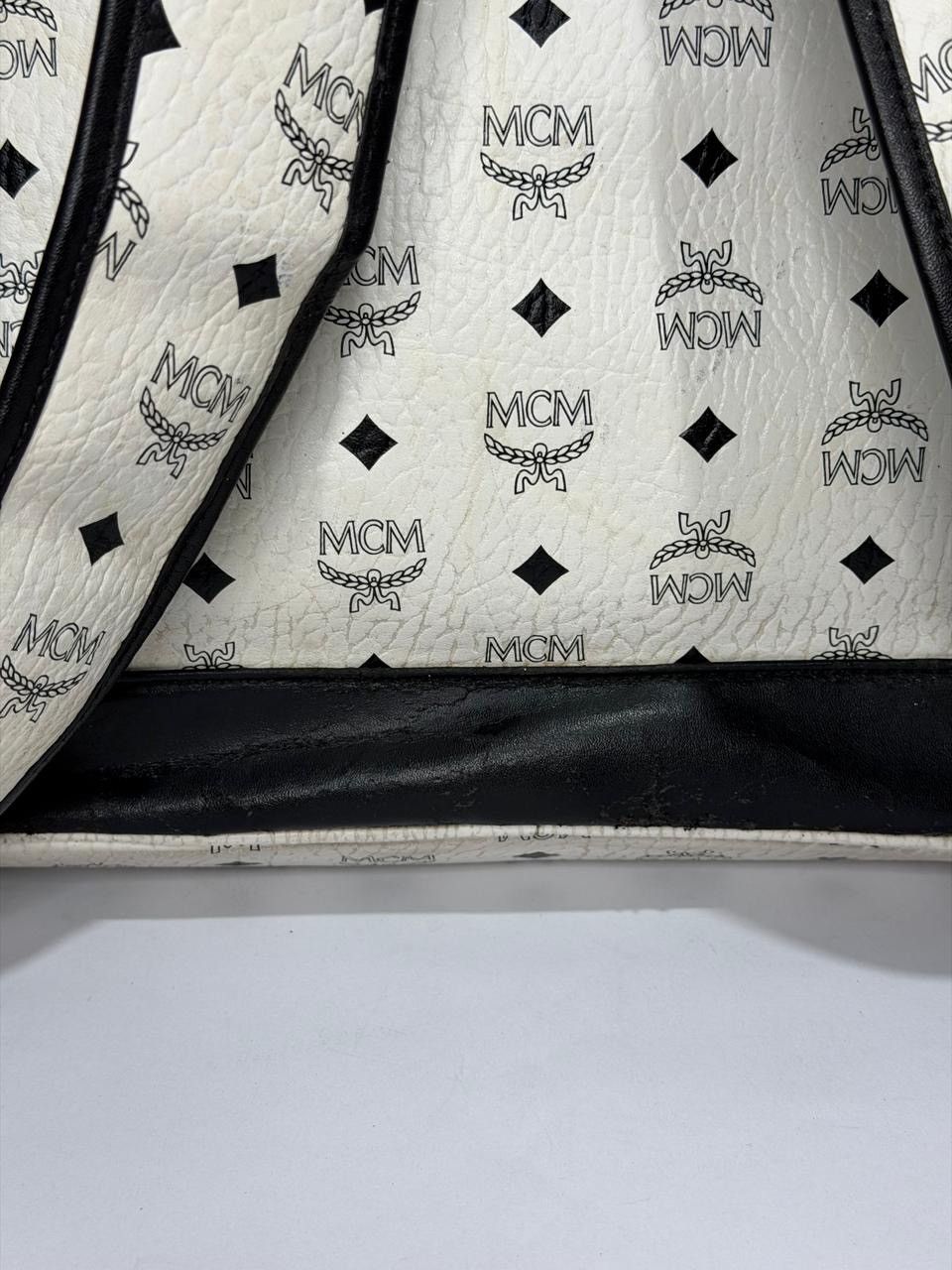 MCM MCM White Visetos Coated Canvas Stark Studs Backpack Size ONE SIZE - 7 Thumbnail