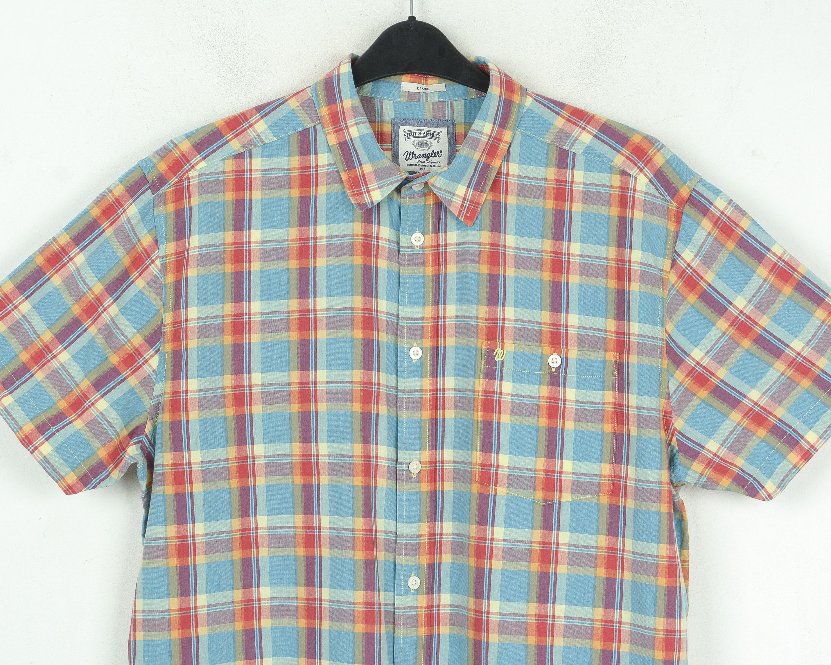 Wrangler Western Casual Button Up Short Sleeved Checked Shirt Size US XL / EU 56 / 4 - 2 Thumbnail