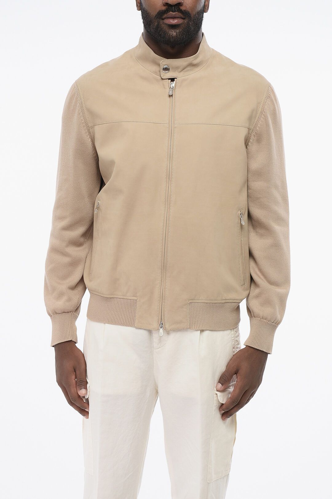 og1mm0725 Suede Jacket in Beige