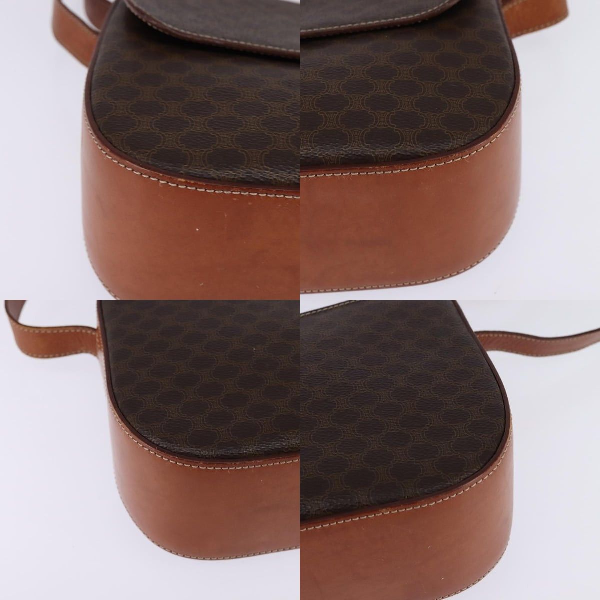 Celine CELINE Macadam Canvas Shoulder Bag Pvc Leather Brown Gold Size ONE SIZE - 10 Thumbnail