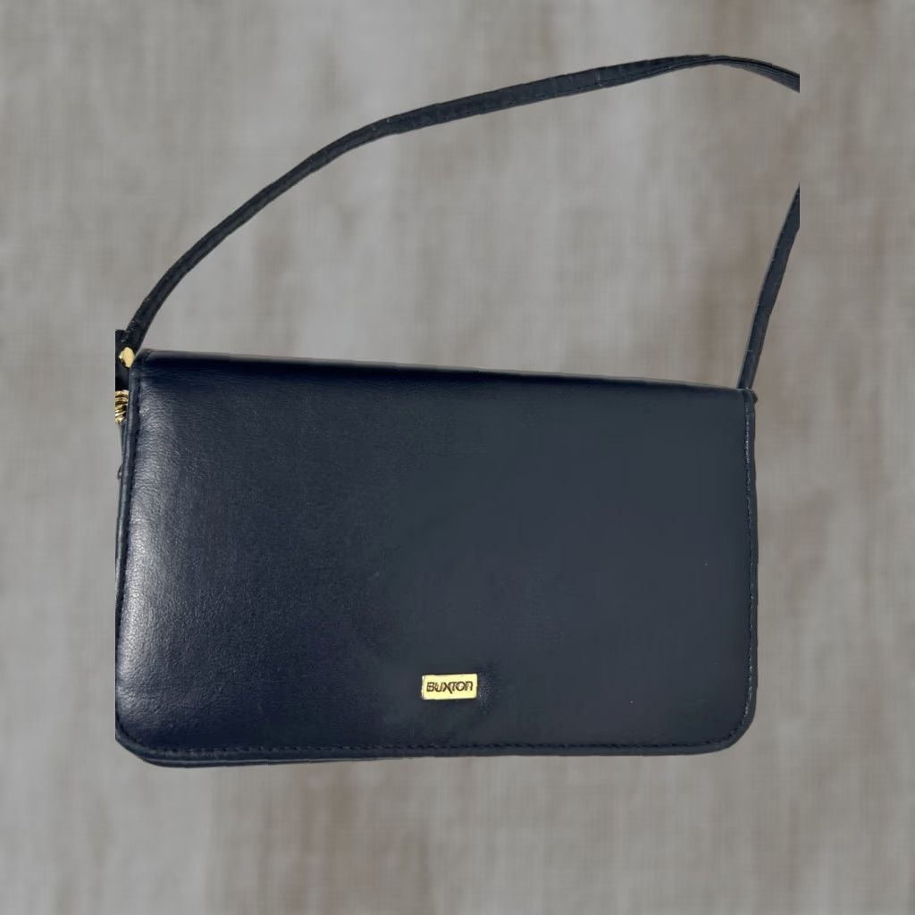 Vintage VINTAGE Buxton Crossbody Small Blue Leather Purse 7.5x4x2 Women Bag Buxton Crossbody Blue 7.5x4x2 Size ONE SIZE - 1 Thumbnail