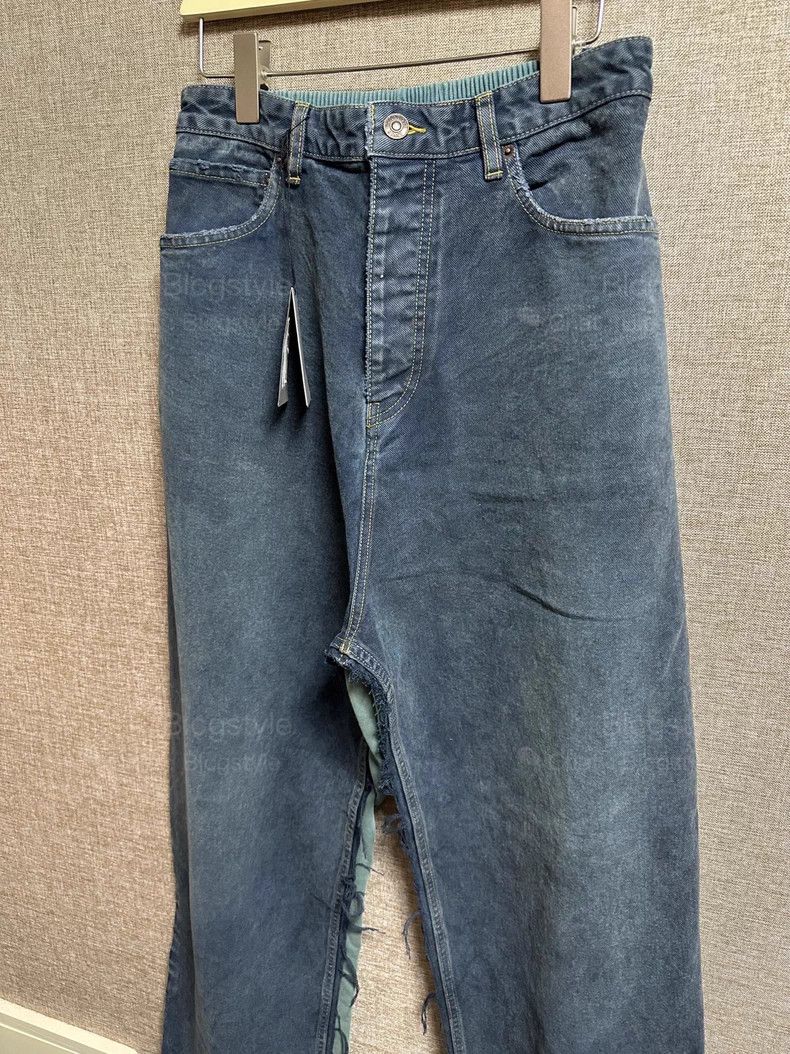 Balenciaga Balenciaga size XS Patchwork Material Wide Leg Denim Pants Size US 27 - 9 Thumbnail