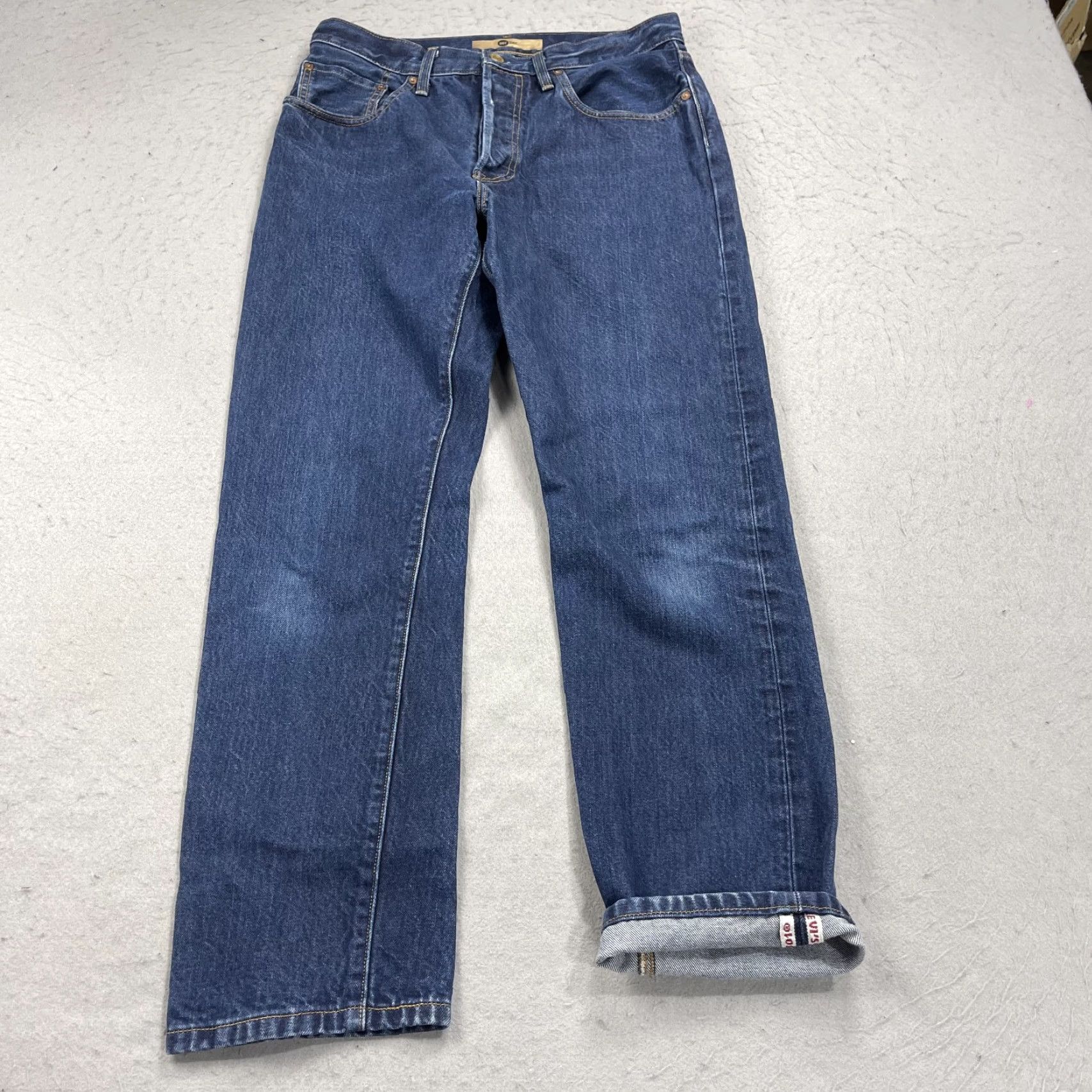 Levi's Levis 501 Jeans Mens 30x30 Blue Button Fly Limited Edition Day Selvedge Denim Shirt? Size US 30 / EU 46 - 2 Thumbnail