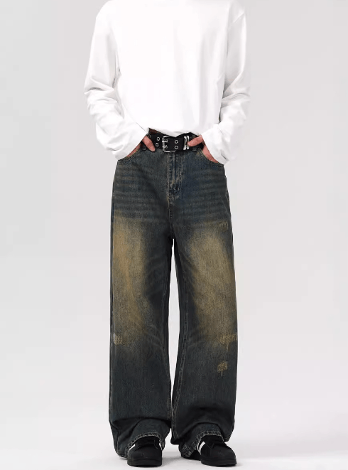 Japanese Brand × Jean Men's vintage distressed washed loose straight jeans Size US 32 / EU 48 - 2 Thumbnail