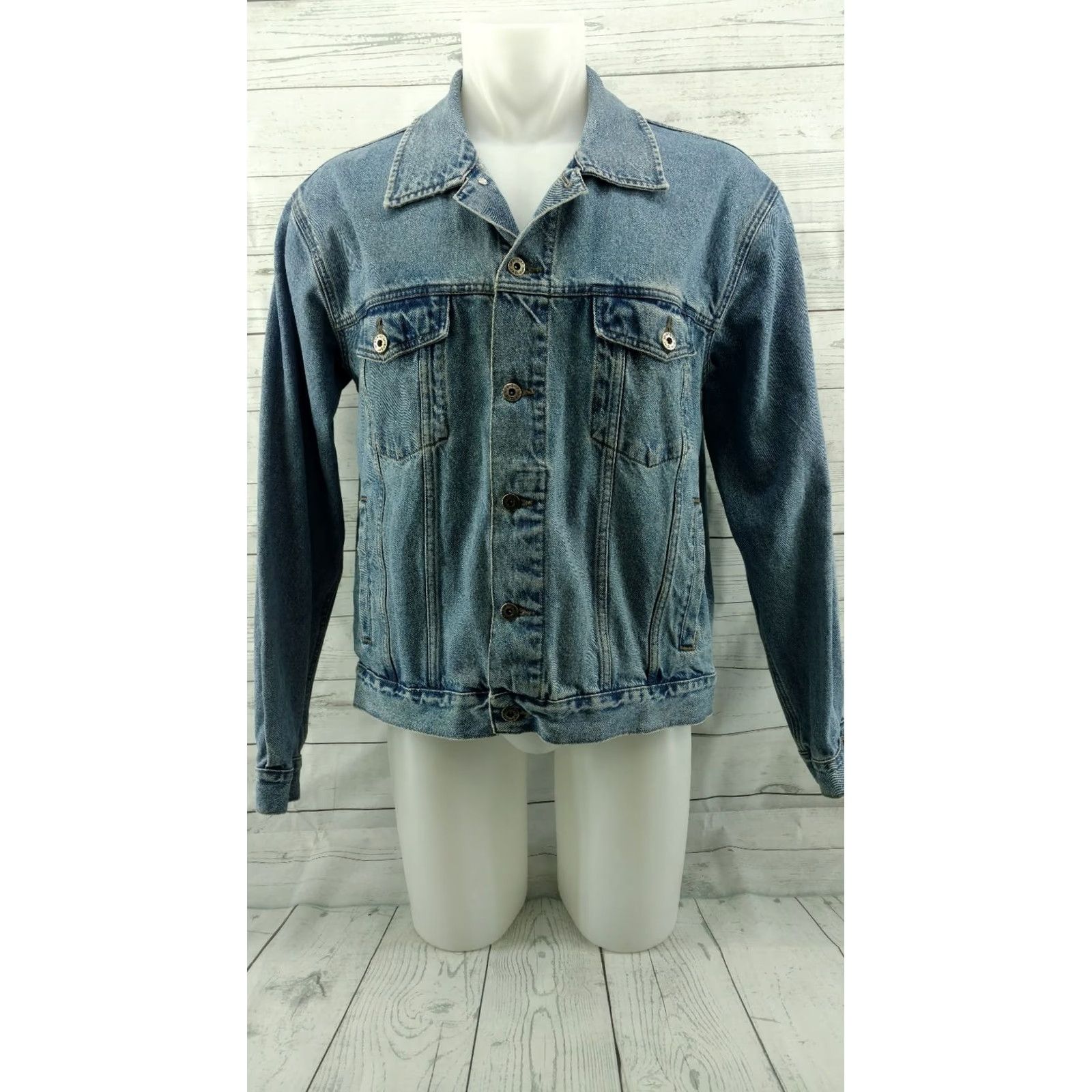 Wrangler Wrangler Hero Denim Jean Trucker Jacket Blue Mens XL Brothers? Size US 36 / EU 52 - 2 Thumbnail