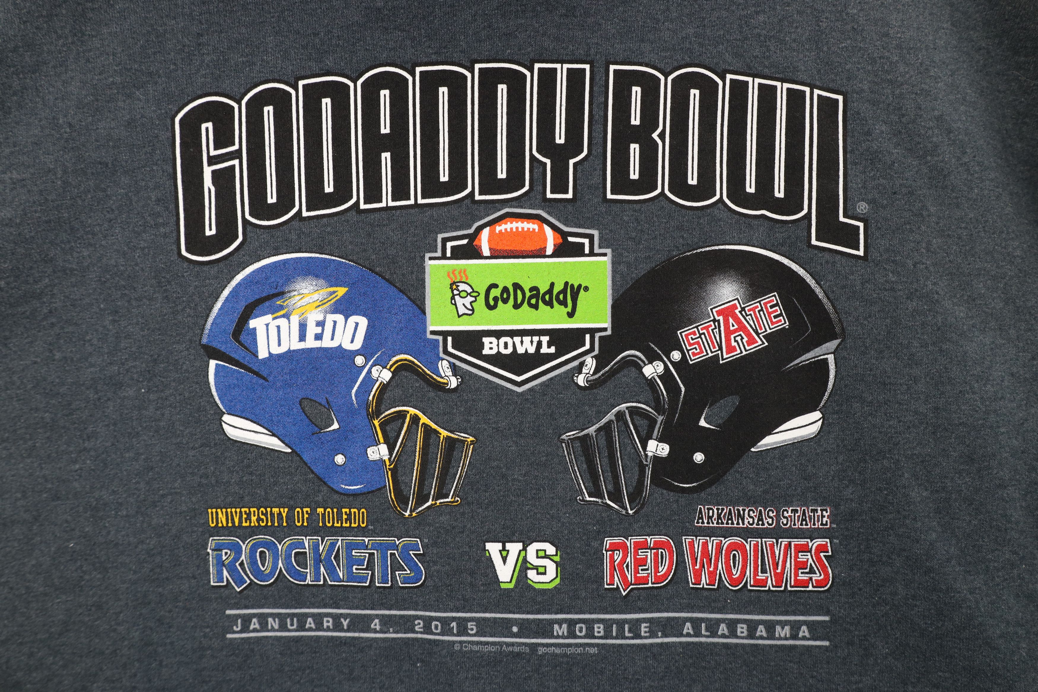 Vintage GoDaddy Bowl University of Toledo Arkansas Football Hoodie Size US XXL / EU 58 / 5 - 6 Thumbnail