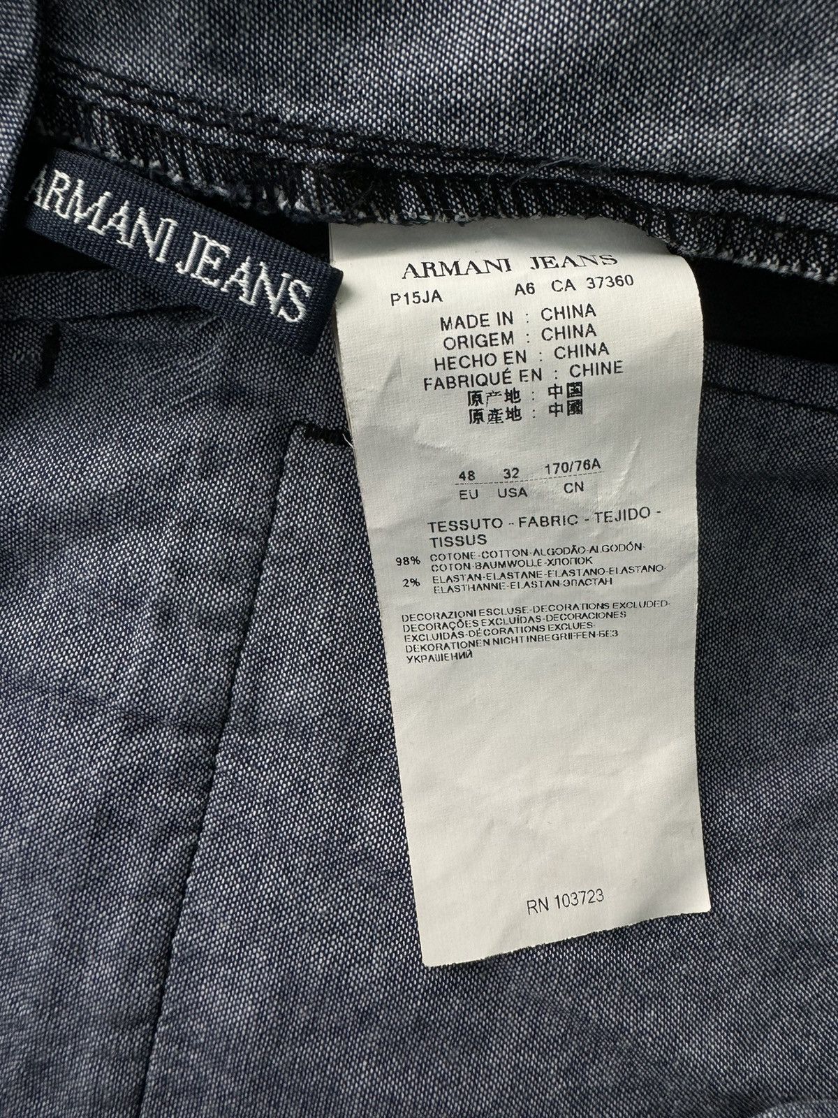 Armani Armani Jeans Slim Fit PS15 Navy Cotton Pants Size US 32 / EU 48 - 15 Thumbnail