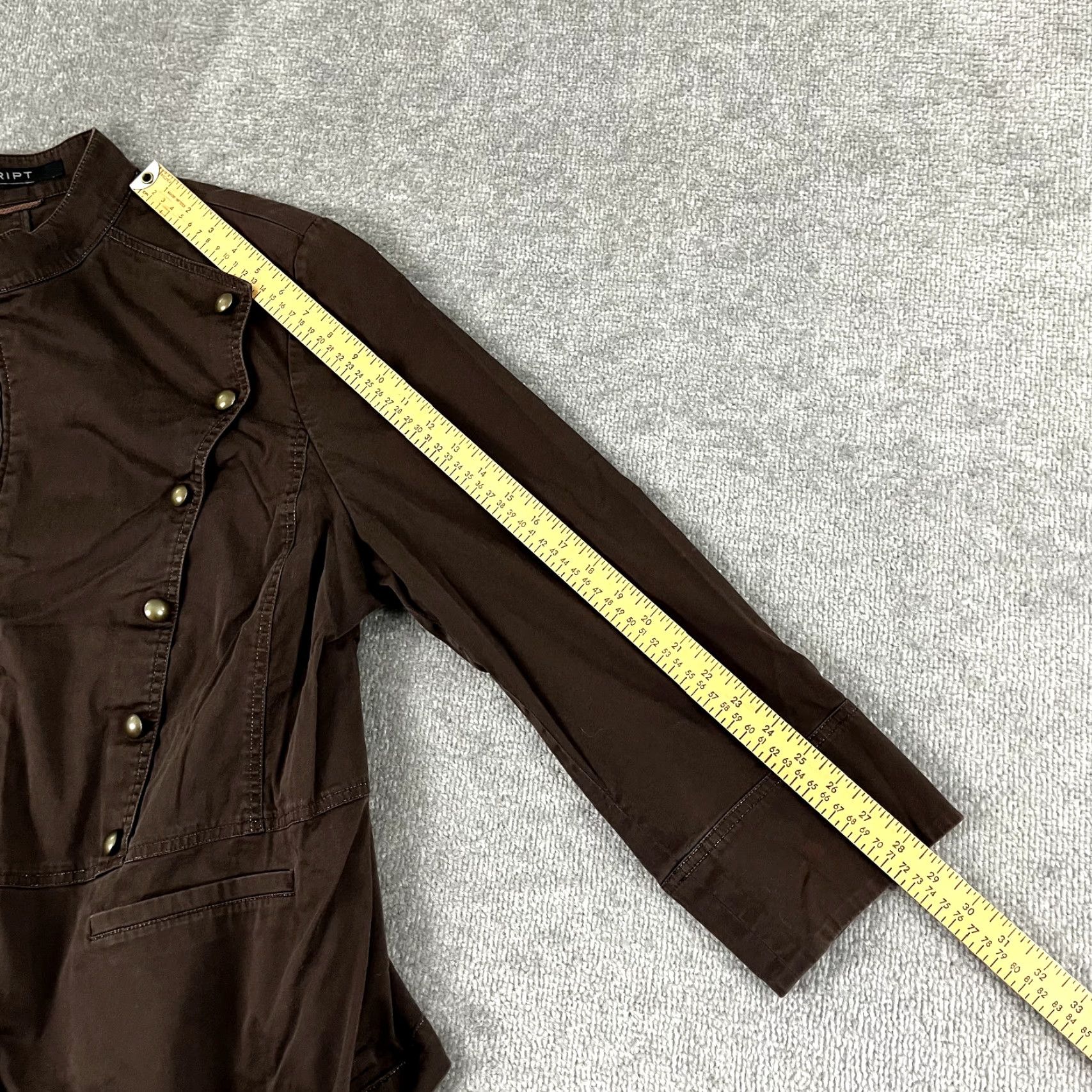 Doublet SCRIPT Jacket Womens XL Brown Western Rodeo Cowgirl Double Breasted Bib Full Zip Jacket Size XL / US 12-14 / IT 48-50 - 5 Thumbnail