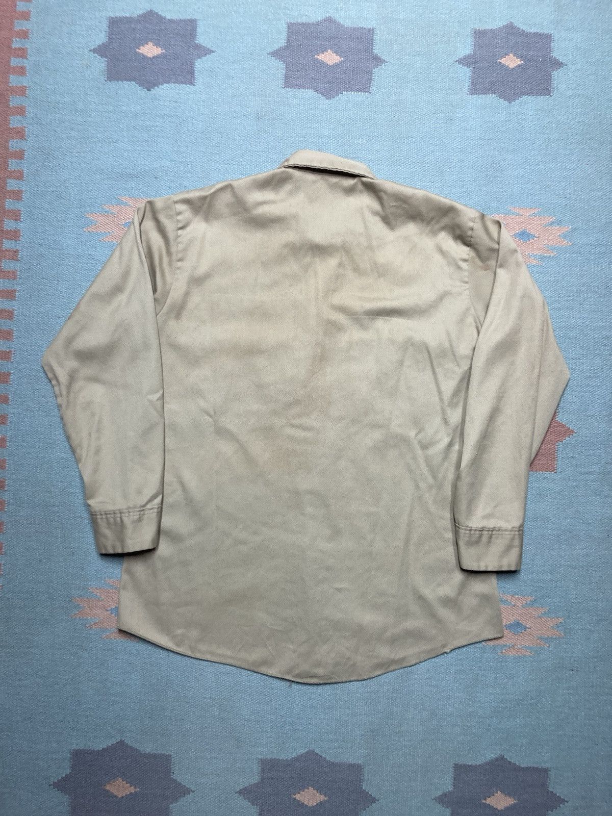Vintage 70s chino twill work shirt red hawk khaki workwear medium Size US M / EU 48-50 / 2 - 6 Thumbnail