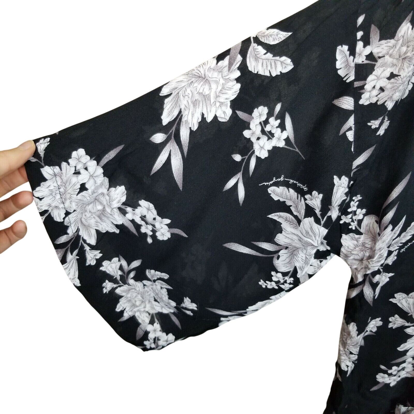 Spiritual Gangster Spiritual Gangster Womens OS Floral Robe Kimono Cover Up Size ONE SIZE - 5 Thumbnail