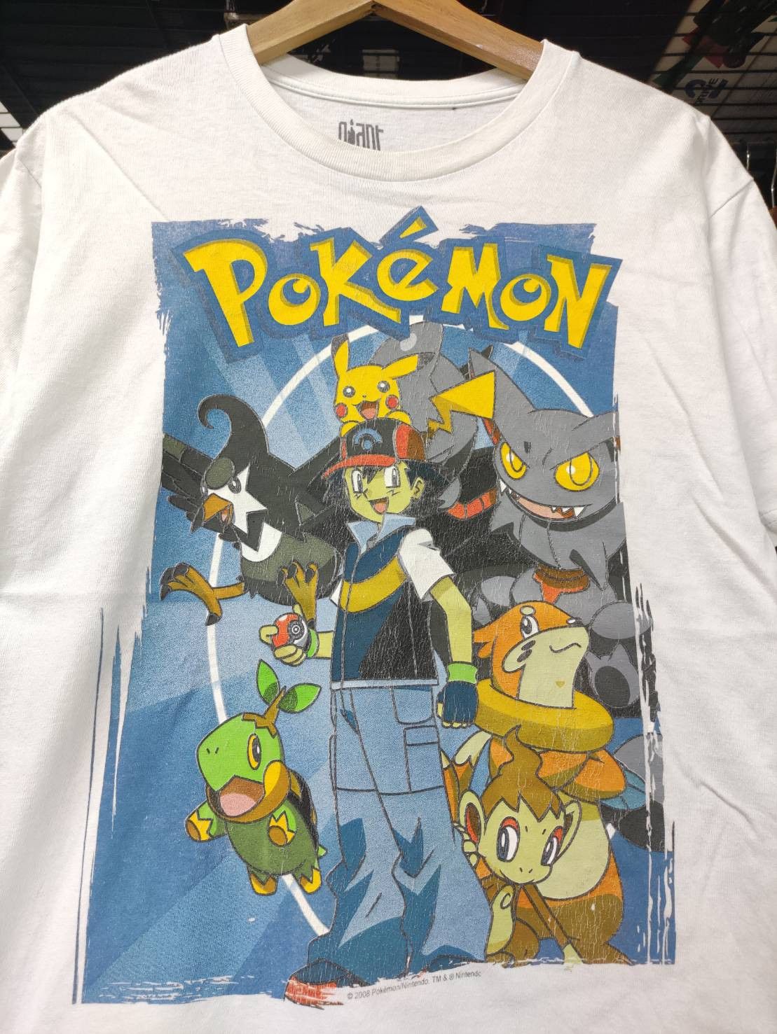 Giant Vtg 00's Pokemon Trainer Pikachu Nintedo Promo T-Shirt Size US M / EU 48-50 / 2 - 1 Thumbnail