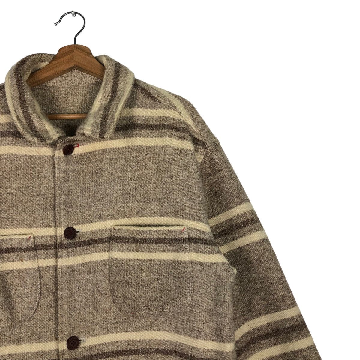 Issey Miyake 🔥Vtg Wool Jacket Chore Striped L.Montagne & Fils Worker Size US L / EU 52-54 / 3 - 6 Thumbnail