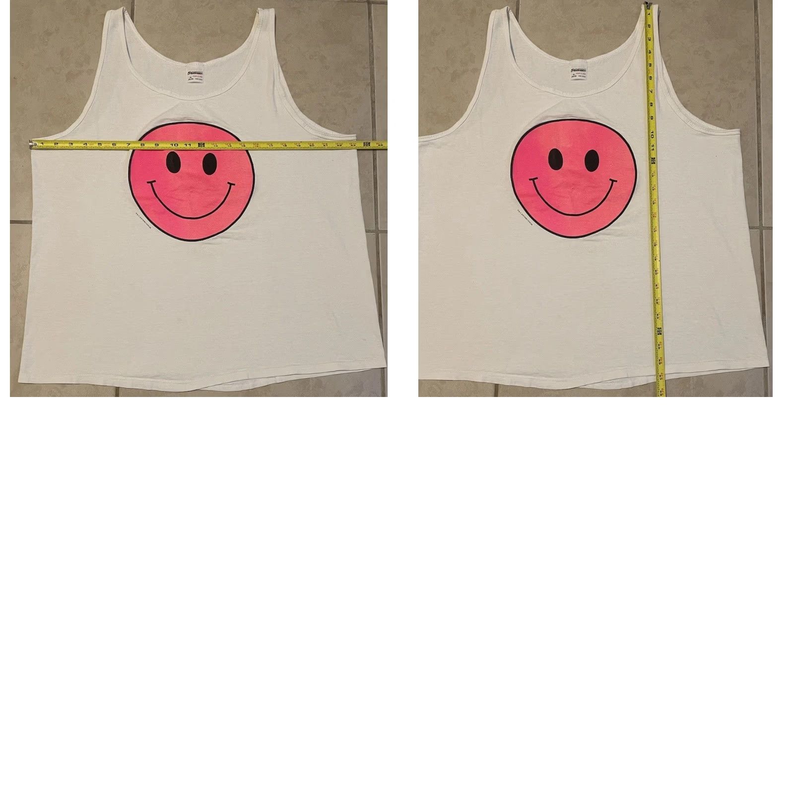Vintage VINTAGE Smiley Face Faded Tank Top Shirt M White USA Surf 80s 90s Grunge Vaporwave Mens Size US M / EU 48-50 / 2 - 9 Thumbnail
