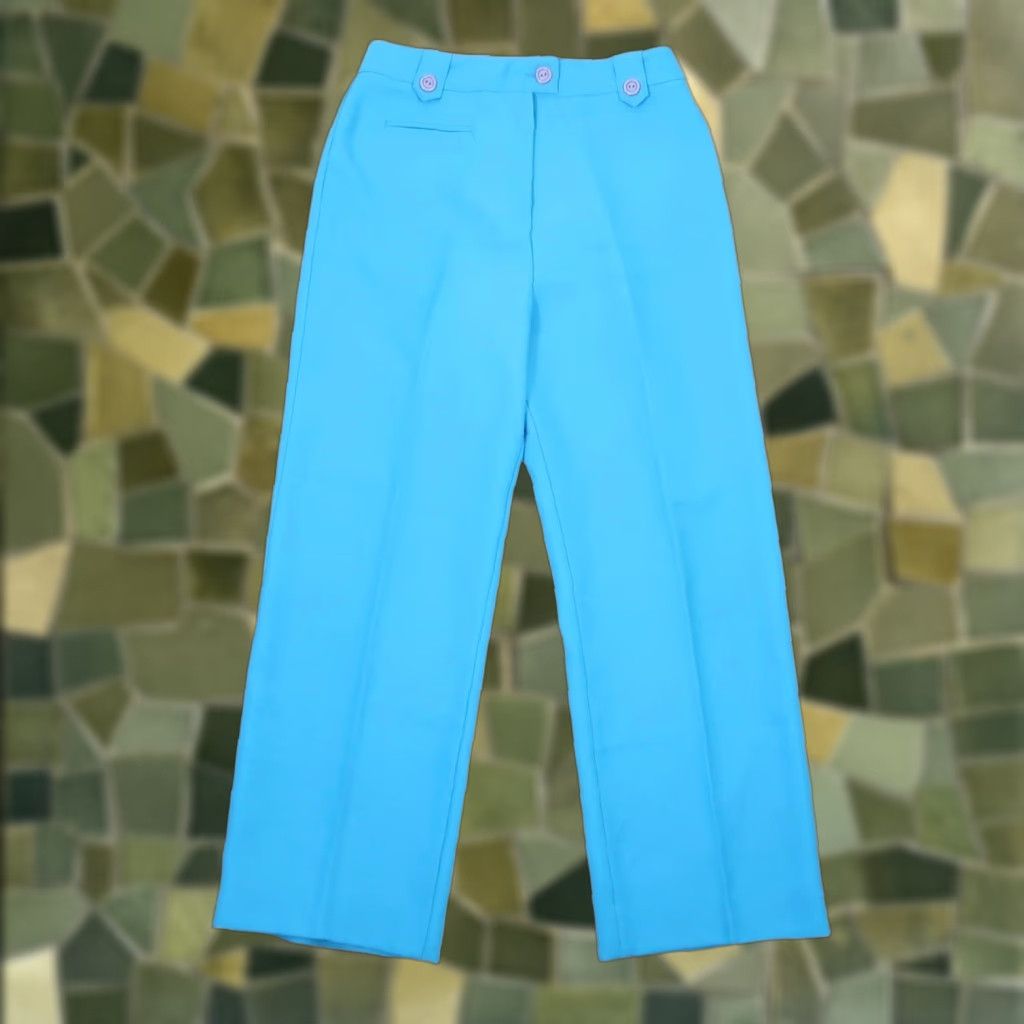 AQUA VINTAGE Aqua Blue High Rise Straight Leg Trouser Pants Womens M Size 29" - 1 Thumbnail