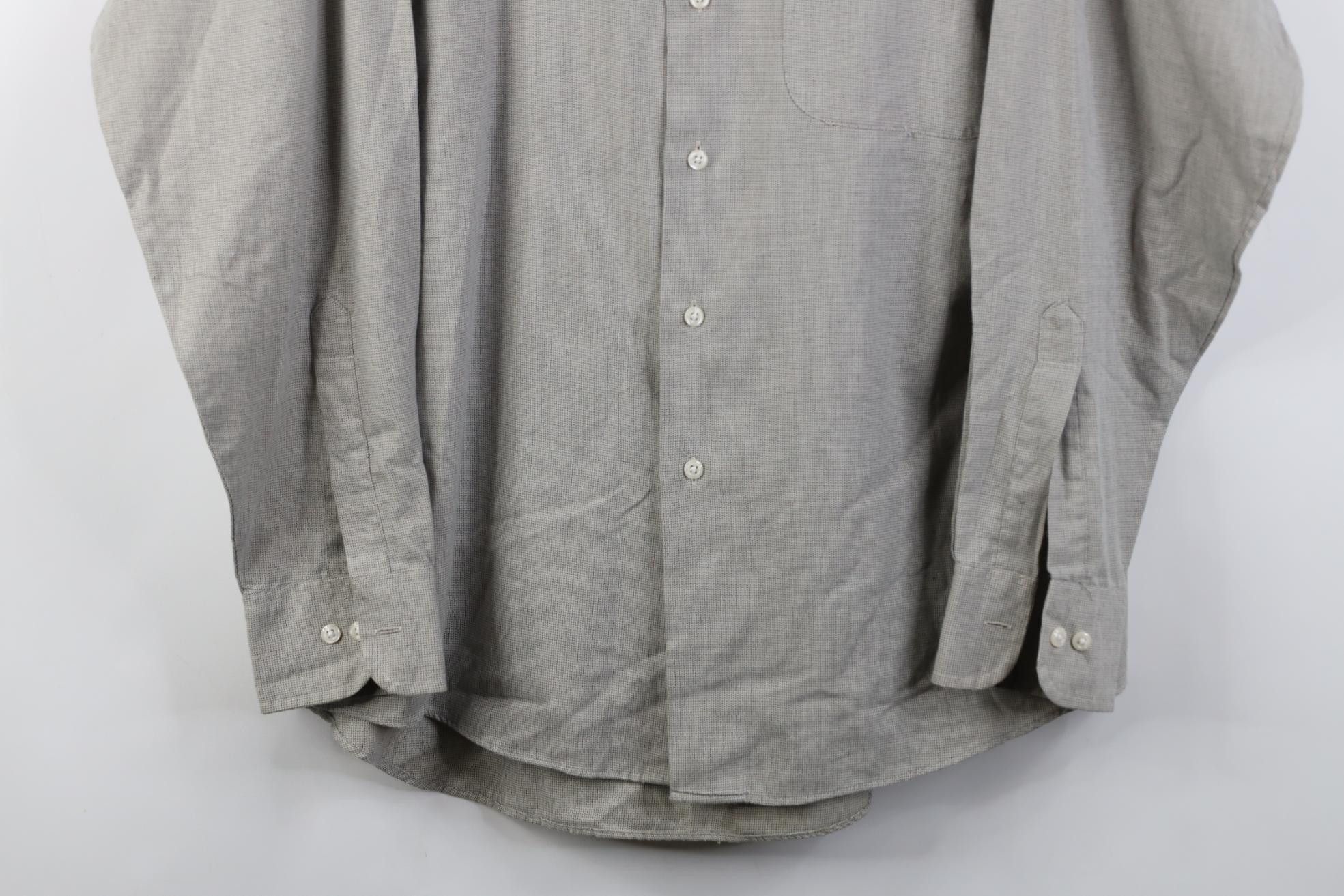 Vintage Vintage 90s Streetwear Band Collar Button Shirt Gray Plaid Size US M / EU 48-50 / 2 - 3 Thumbnail