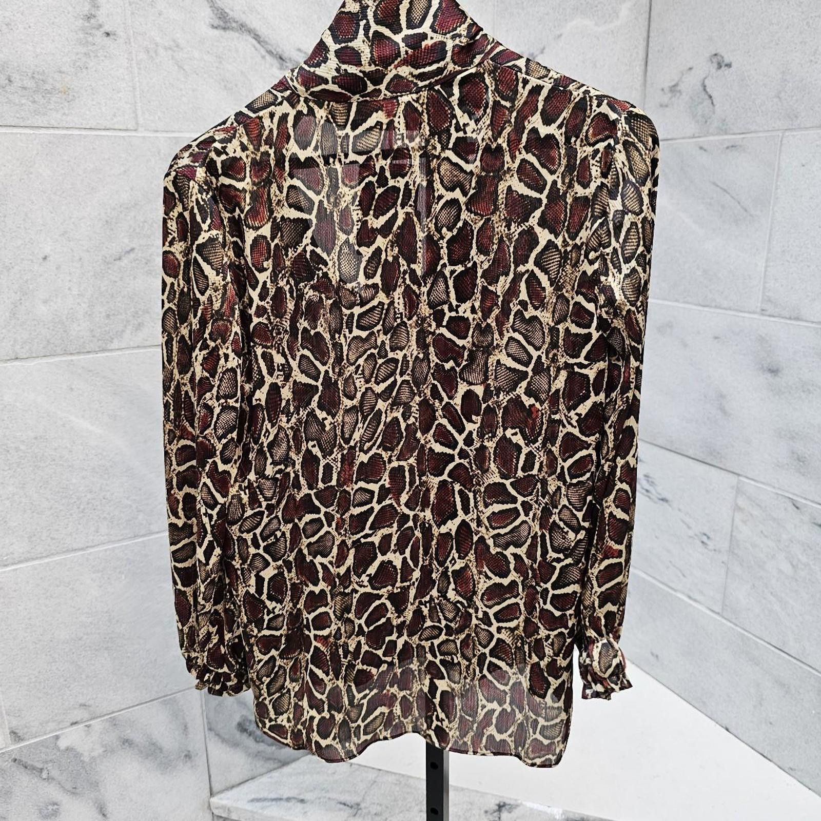 Zara Zara Women's Animal Print Blouse Size ONE SIZE - 6 Thumbnail