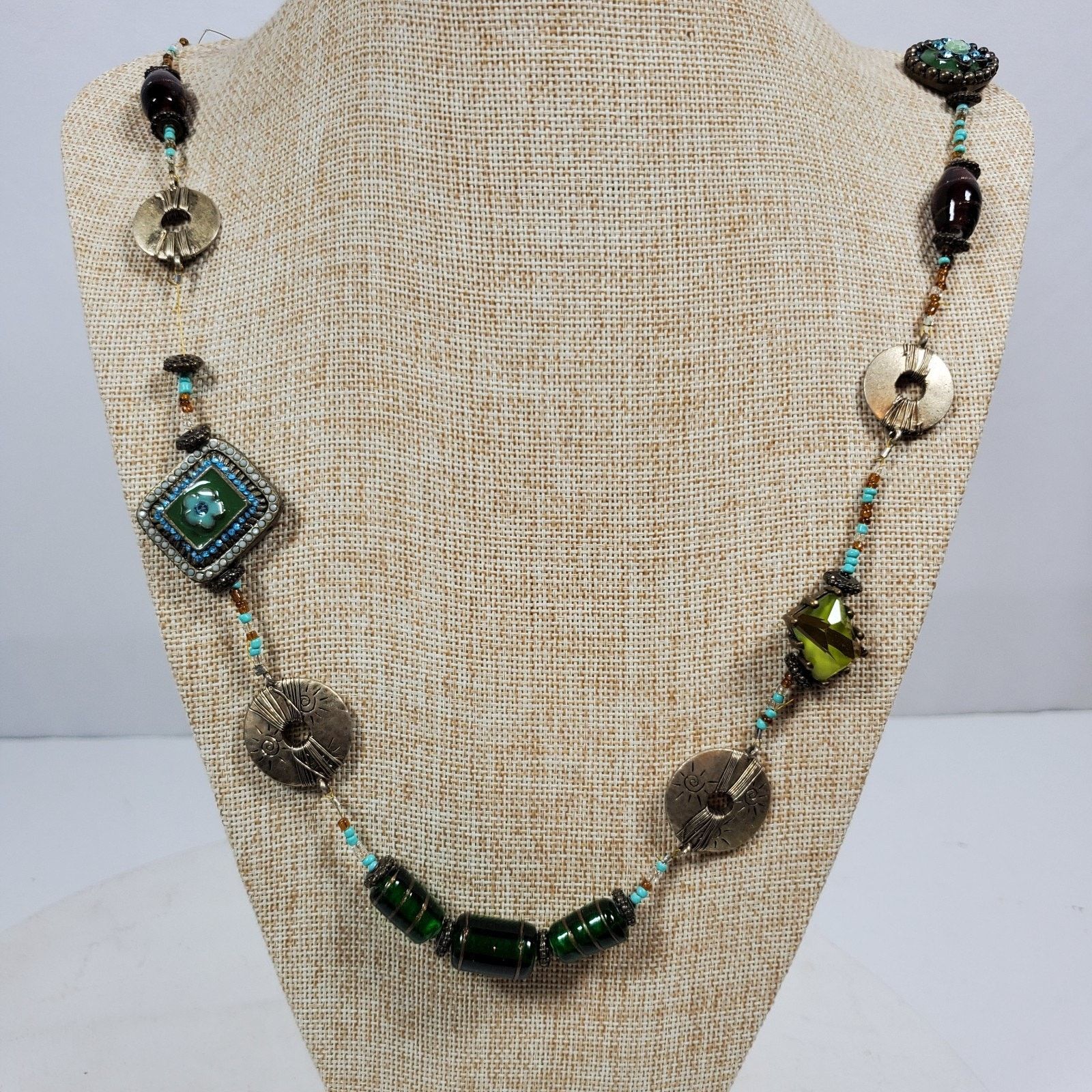 The Unbranded Brand Murano Glass Cloisonne Beaded Necklace Pullover 28 Inch Size ONE SIZE - 1 Thumbnail