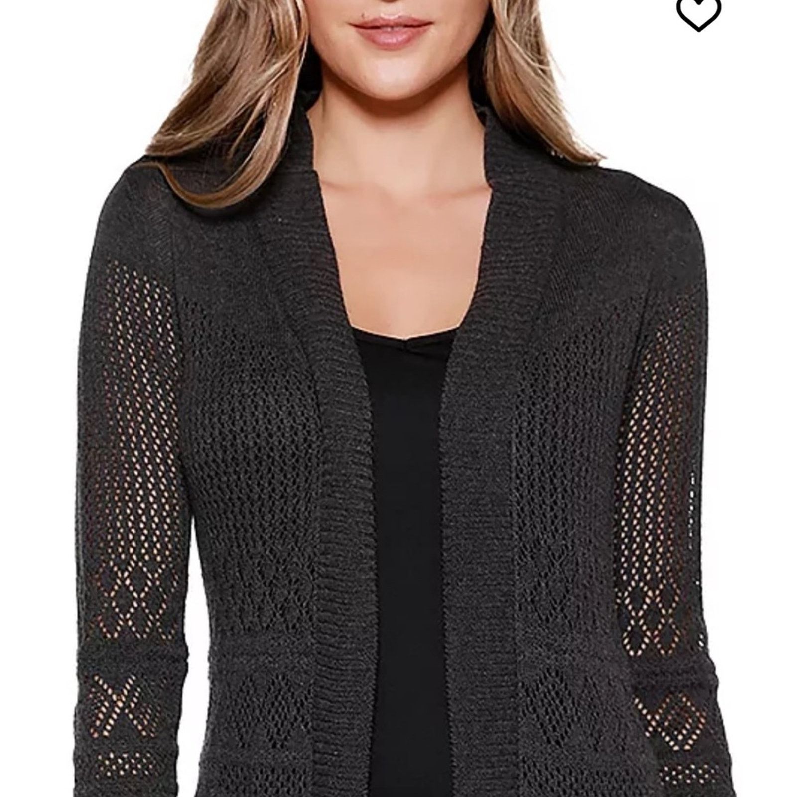 The Unbranded Brand Belldini Black long sleeve Maxi open front cardigan, Large Size L / US 10 / IT 46 - 4 Thumbnail