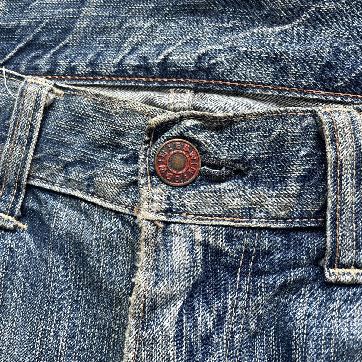 Japanese Brand W37 Vintage Edwin Faded Distressed Jeans Baggy Denim Pants Size US 37 - 7 Thumbnail