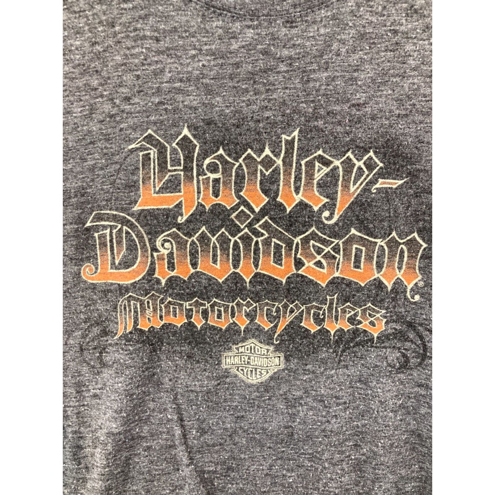 Harley Davidson Harley-Davidson Women's T-Shirt Medium Gray Short Sleeve Tribal Spellout Motorcycle 2006 Size M / US 6-8 / IT 42-44 - 4 Thumbnail