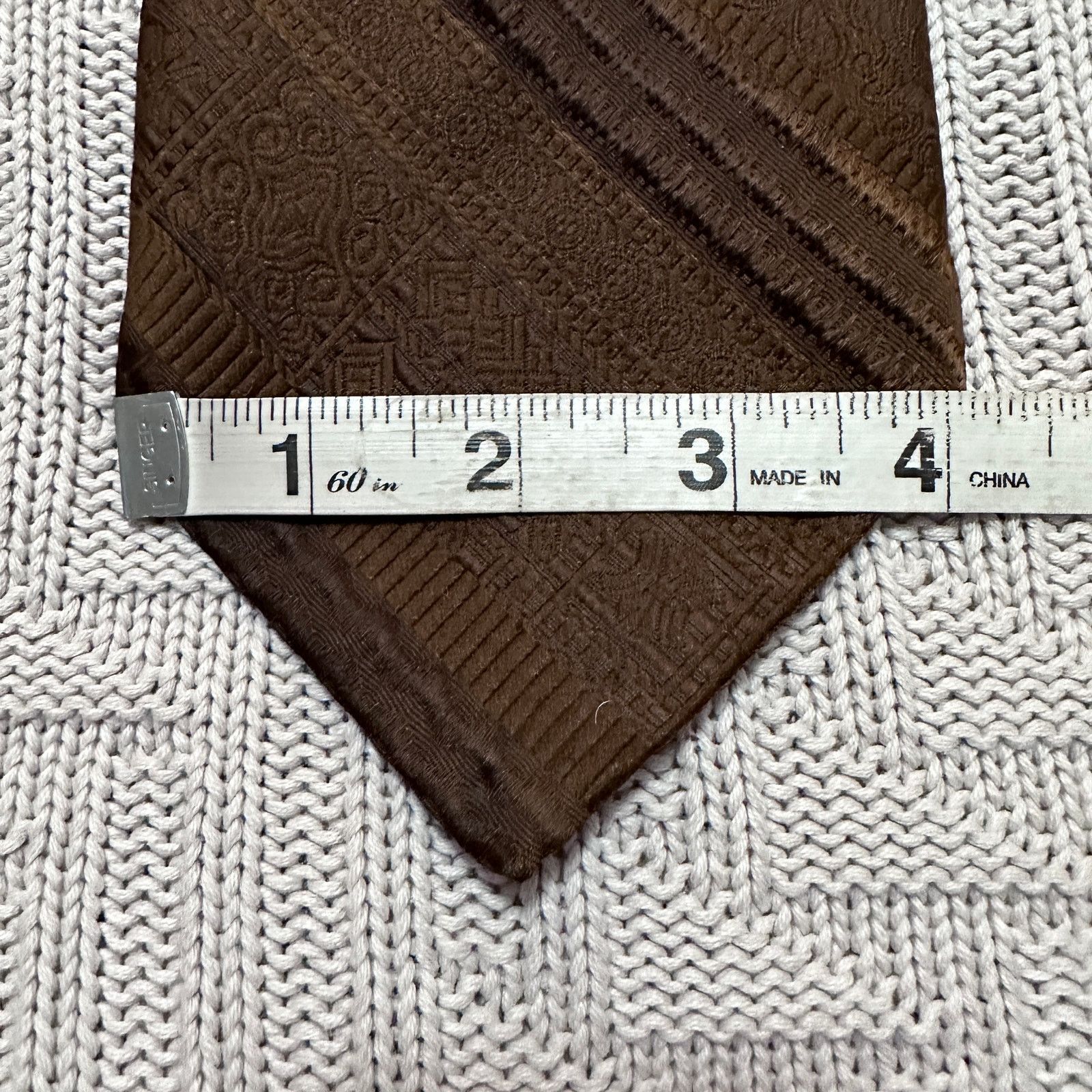 Oleg Cassini Vintage Oleg Cassini brown monotone paisley men's tie Size ONE SIZE - 5 Thumbnail