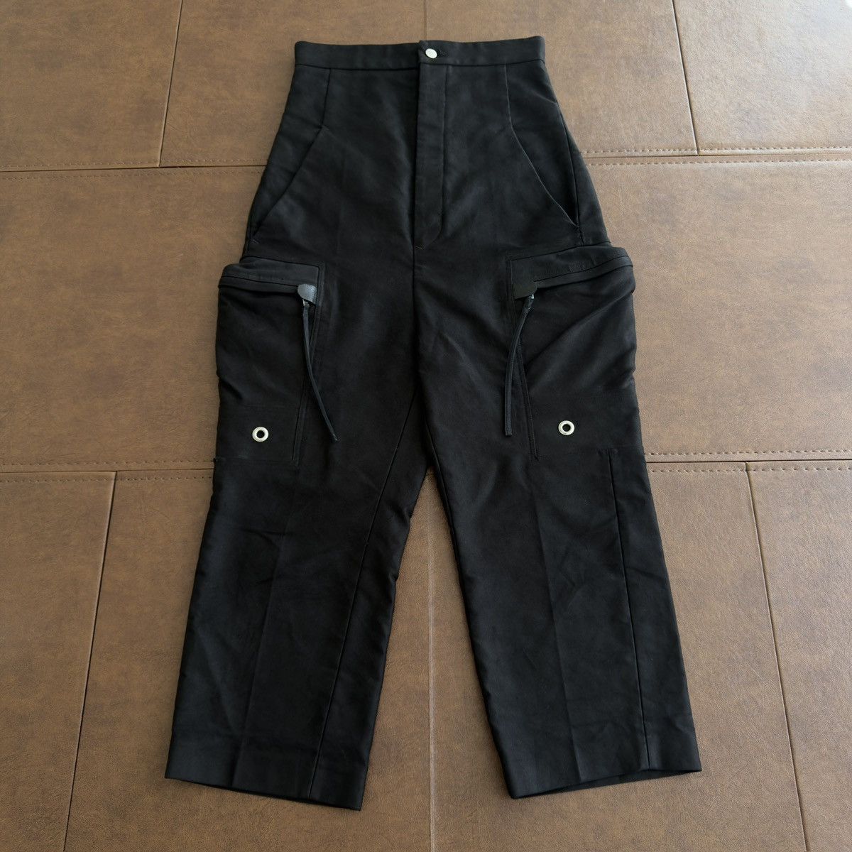 Rick Owens FW2018 "Sisyphus" Cotton Moleskin Cargo Cropped Pants Size US 30 / EU 46 - 1 Thumbnail