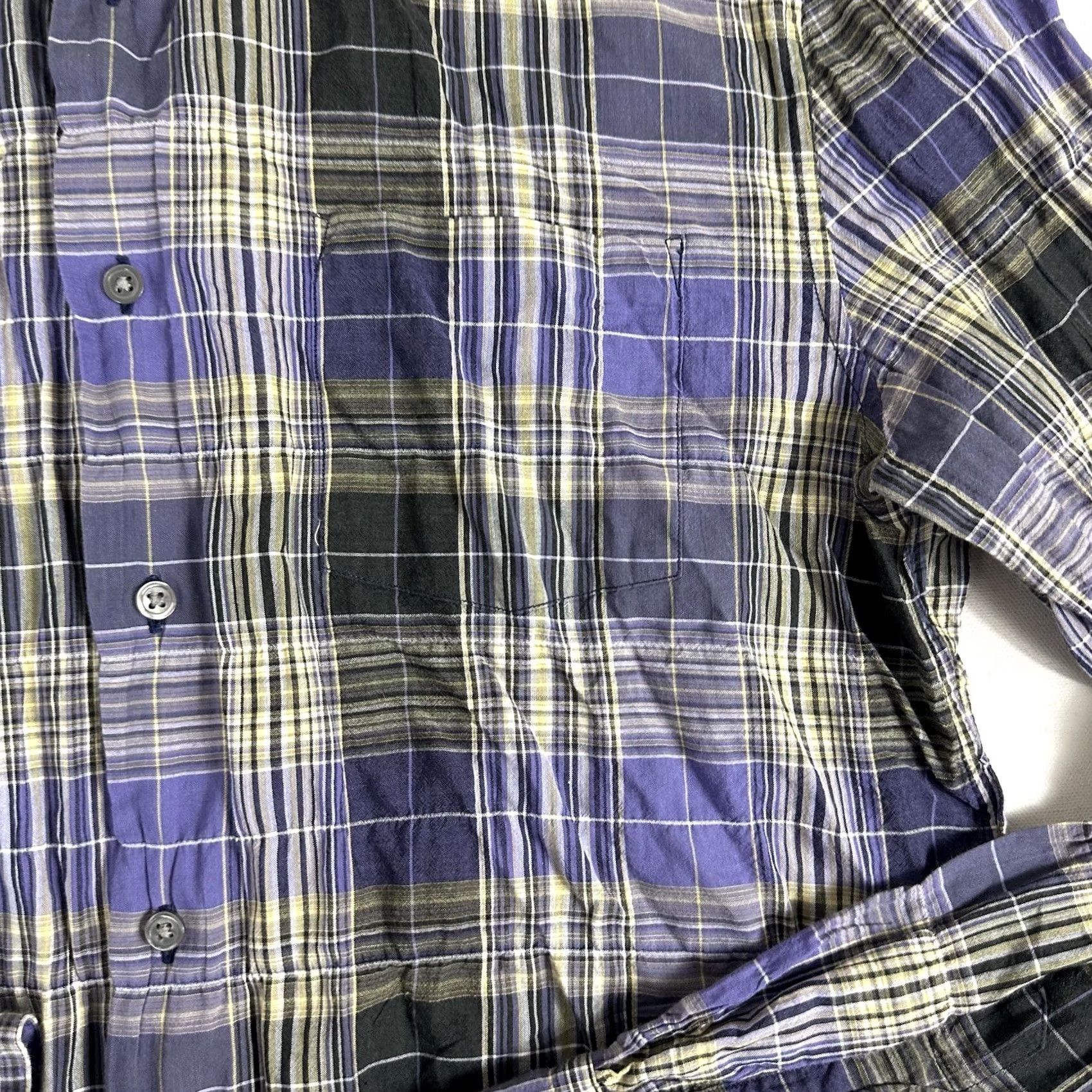 John Varvatos John Varvatos Shirt Button-Up Plaid Long Sleeve Purple Mens Large Collared Button-Down Cotton Lightweight All Seasons Regular Size US L / EU 52-54 / 3 - 3 Thumbnail