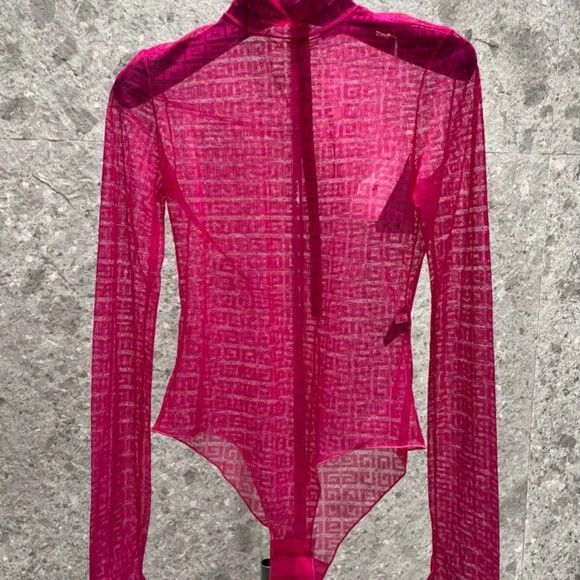 Givenchy Givenchy Fuchsia Long-sleeve Bodysuit - NEW WITH TAGS Size L / US 10 / IT 46 - 7 Thumbnail