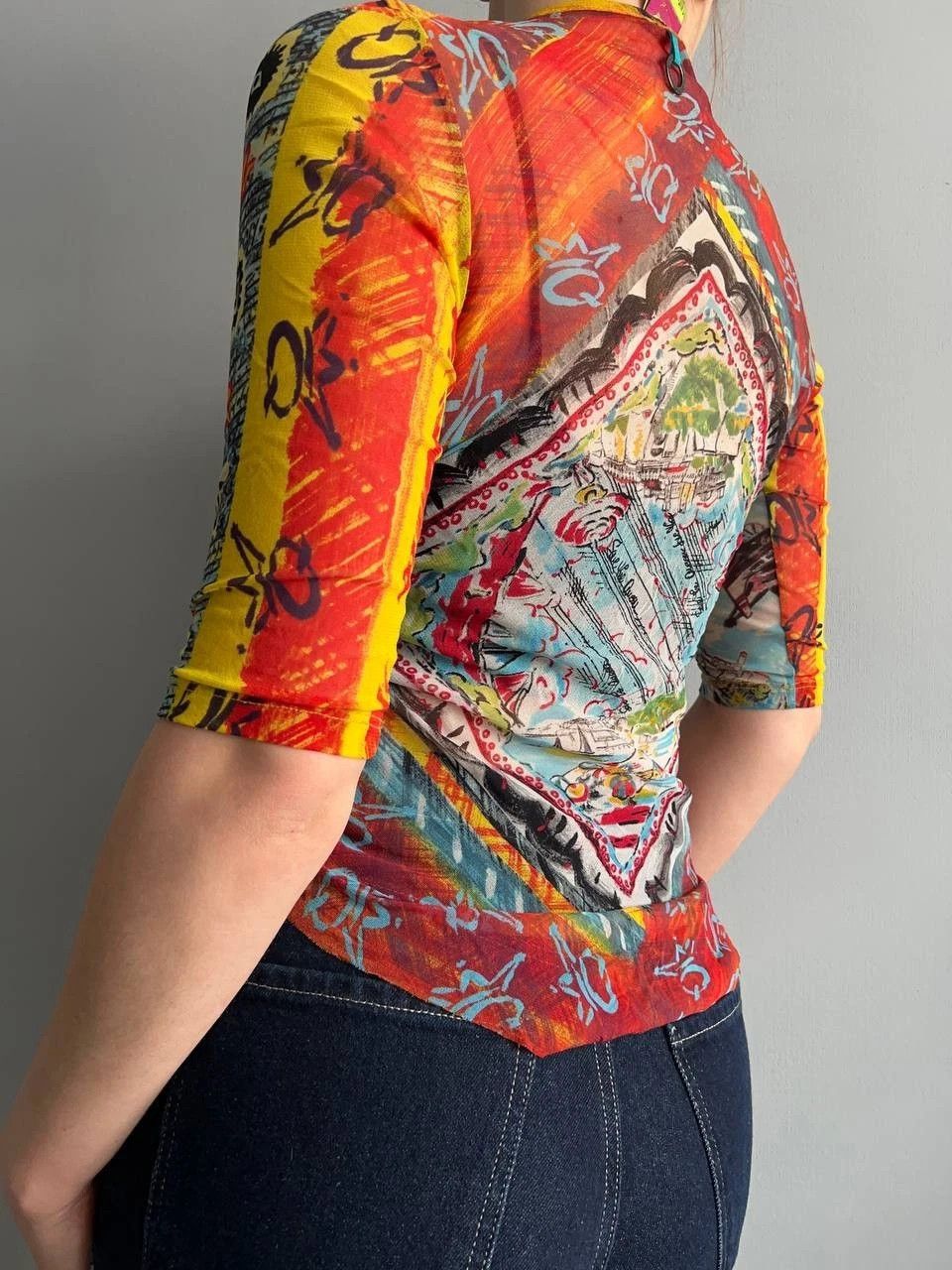 Other Save The Queen Print Long Sleeve asymmetric Avant-Garde Y2K Size M / US 6-8 / IT 42-44 - 2 Thumbnail