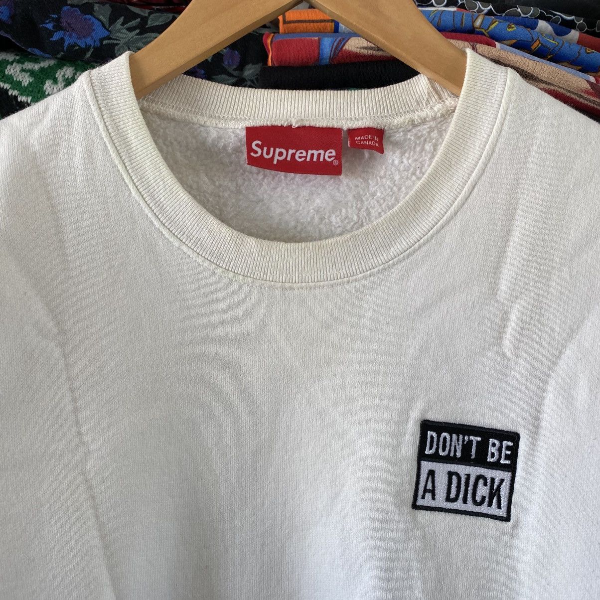 Supreme Supreme Don’t Be a Dick Crewneck Sweatshirt White 2017 Size US M / EU 48-50 / 2 - 2 Thumbnail