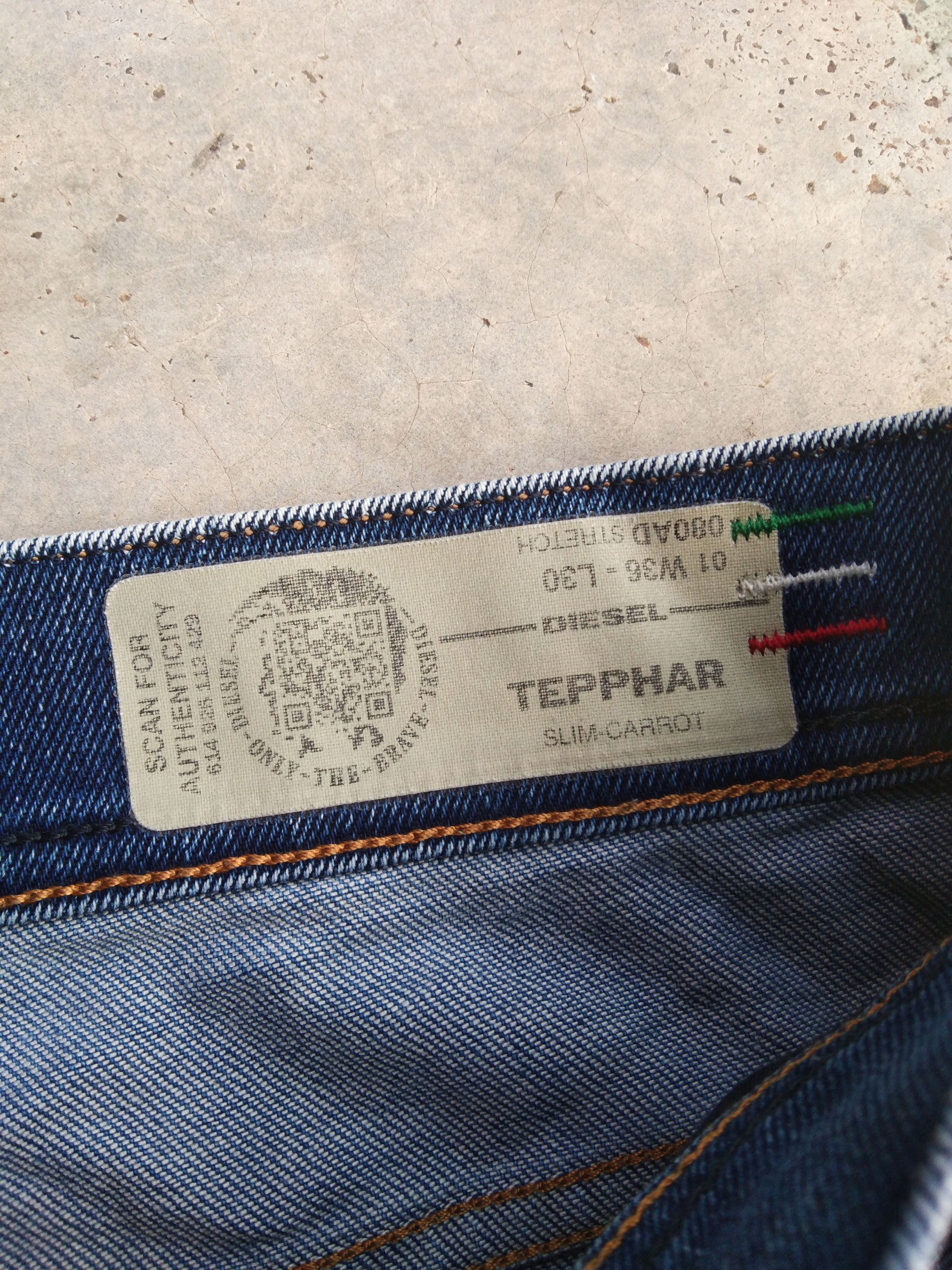 Diesel Vintage Diesel 'TEPPHAR' Denim Blue Distressed Jeans 36x31 Size US 36 / EU 52 - 12 Thumbnail