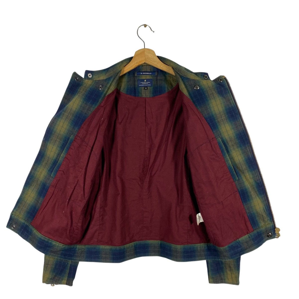 Japanese Brand × Paul Smith × R.Newbold Vintage R.Newbold Plaid Zipper Biker Jacket M Size Size US M / EU 48-50 / 2 - 6 Thumbnail
