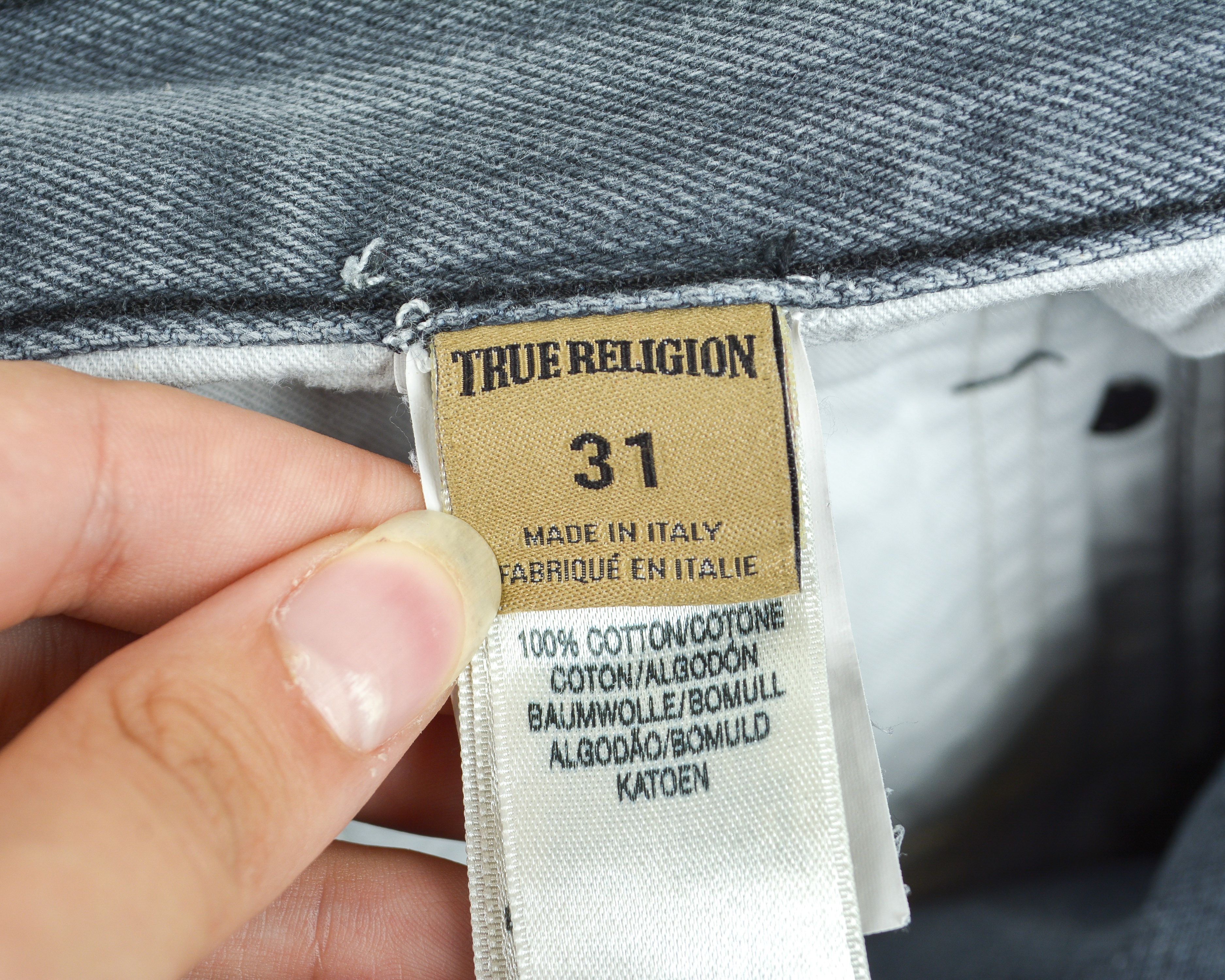 True Religion Rocco Slim denim Mens Size W31 L34 Grey Jeans Pants Trousers Size US 31 - 7 Thumbnail