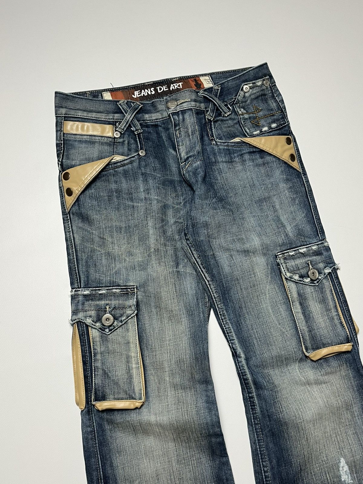 Japanese Brand Jeans De Art Cargo Multipockets Flare Size US 32 / EU 48 - 2 Thumbnail