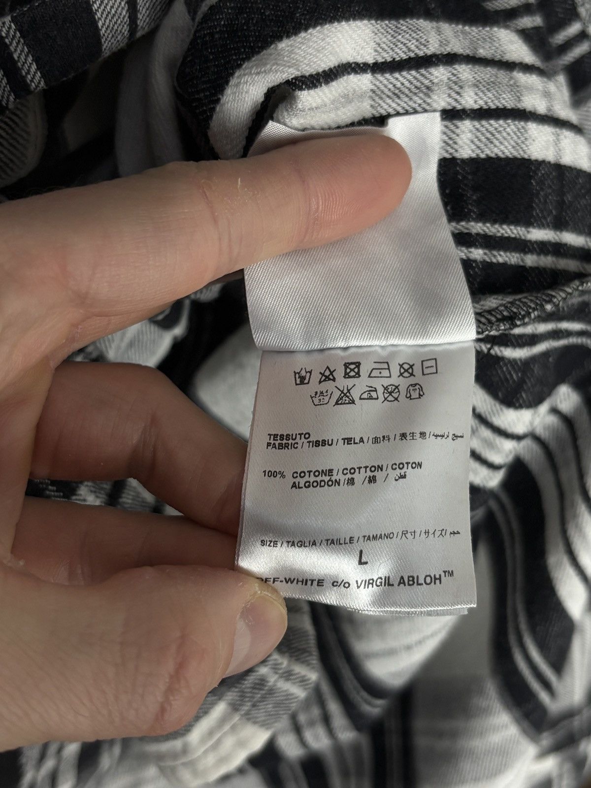 Off-White Off-White Spray Plaid Black And White Flannel Shirt Size US L / EU 52-54 / 3 - 10 Thumbnail