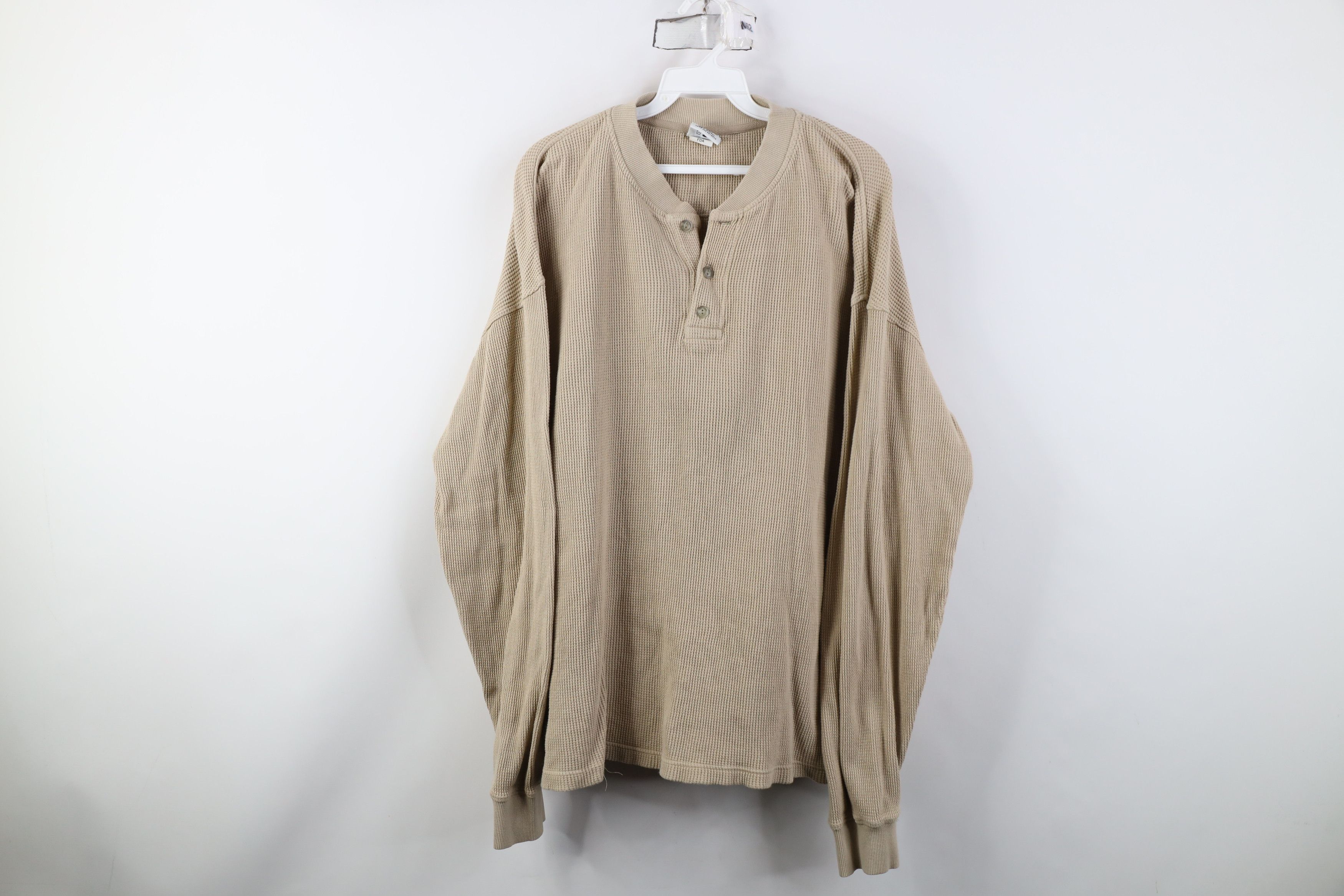 Cabelas Vintage 90s Cabelas Waffle Knit Long Sleeve Henley T-Shirt Size US XL / EU 56 / 4 - 1 Thumbnail