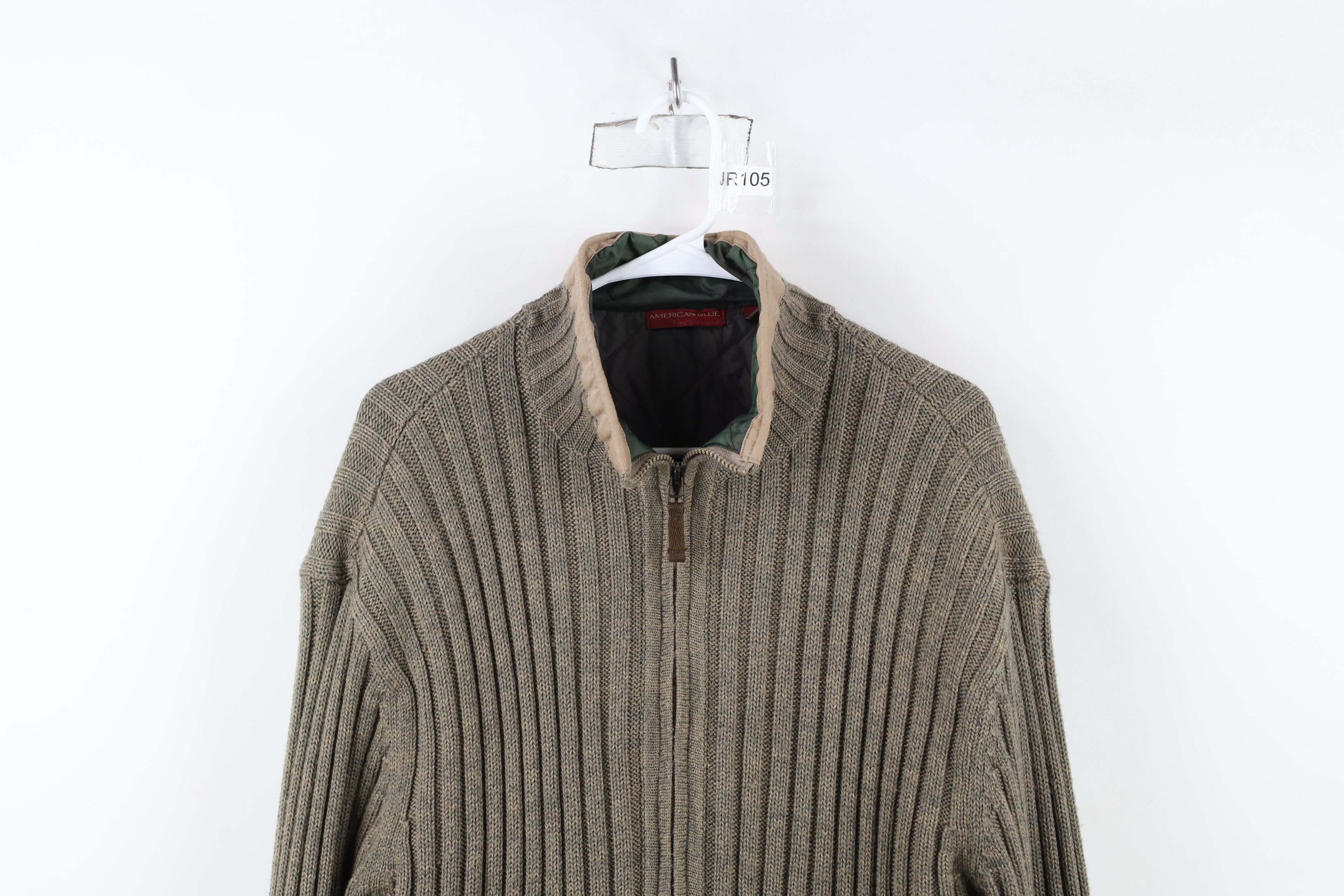 Vintage Vintage 90s Streetwear Quilted Ribbed Knit Sweater Jacket Size US L / EU 52-54 / 3 - 2 Thumbnail