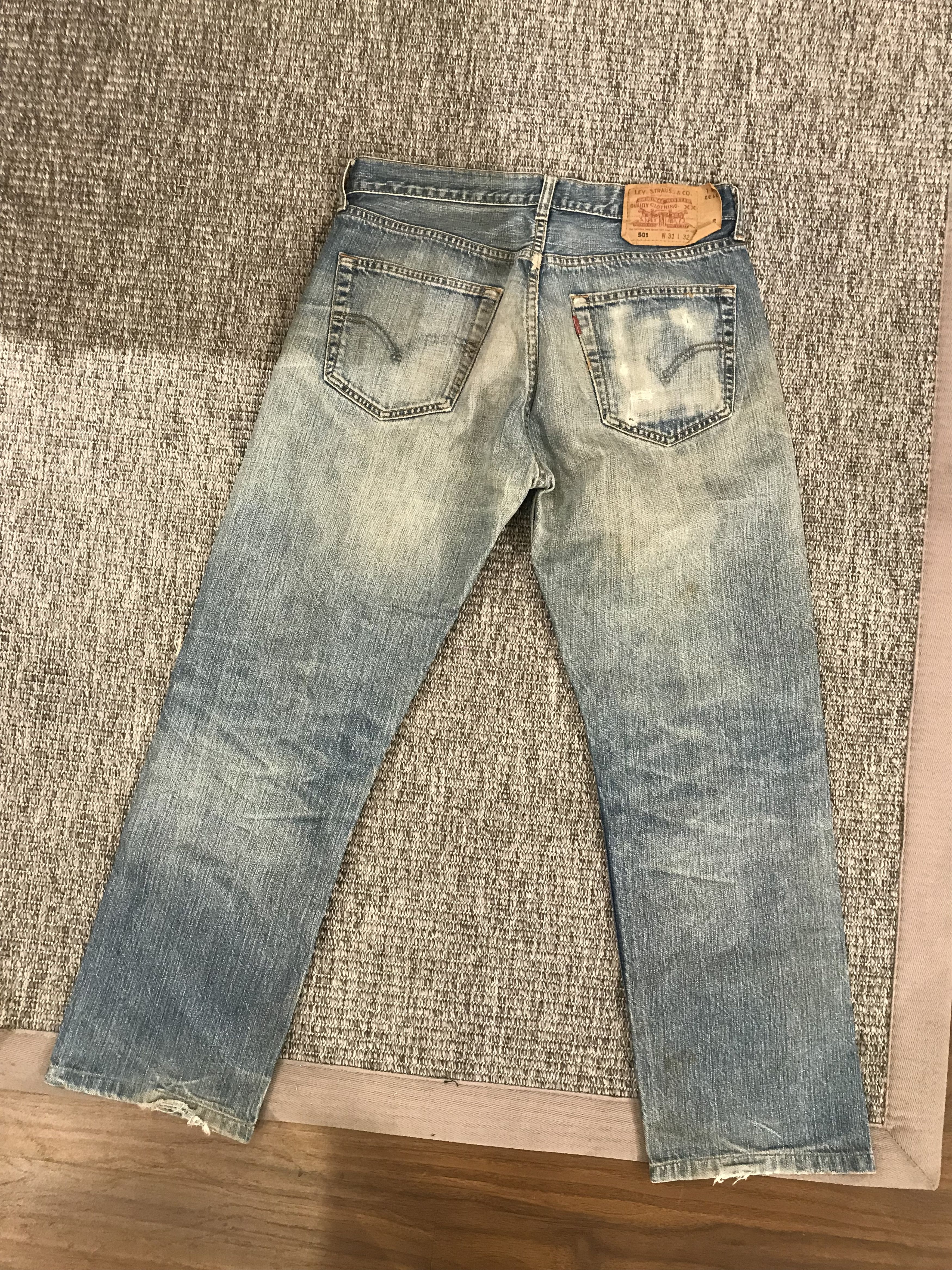 Levi's LEVIS 501 JAPAN DISTRESSED THRASHED RIPPED DENIM JEANS Size US 32 / EU 48 - 2 Thumbnail