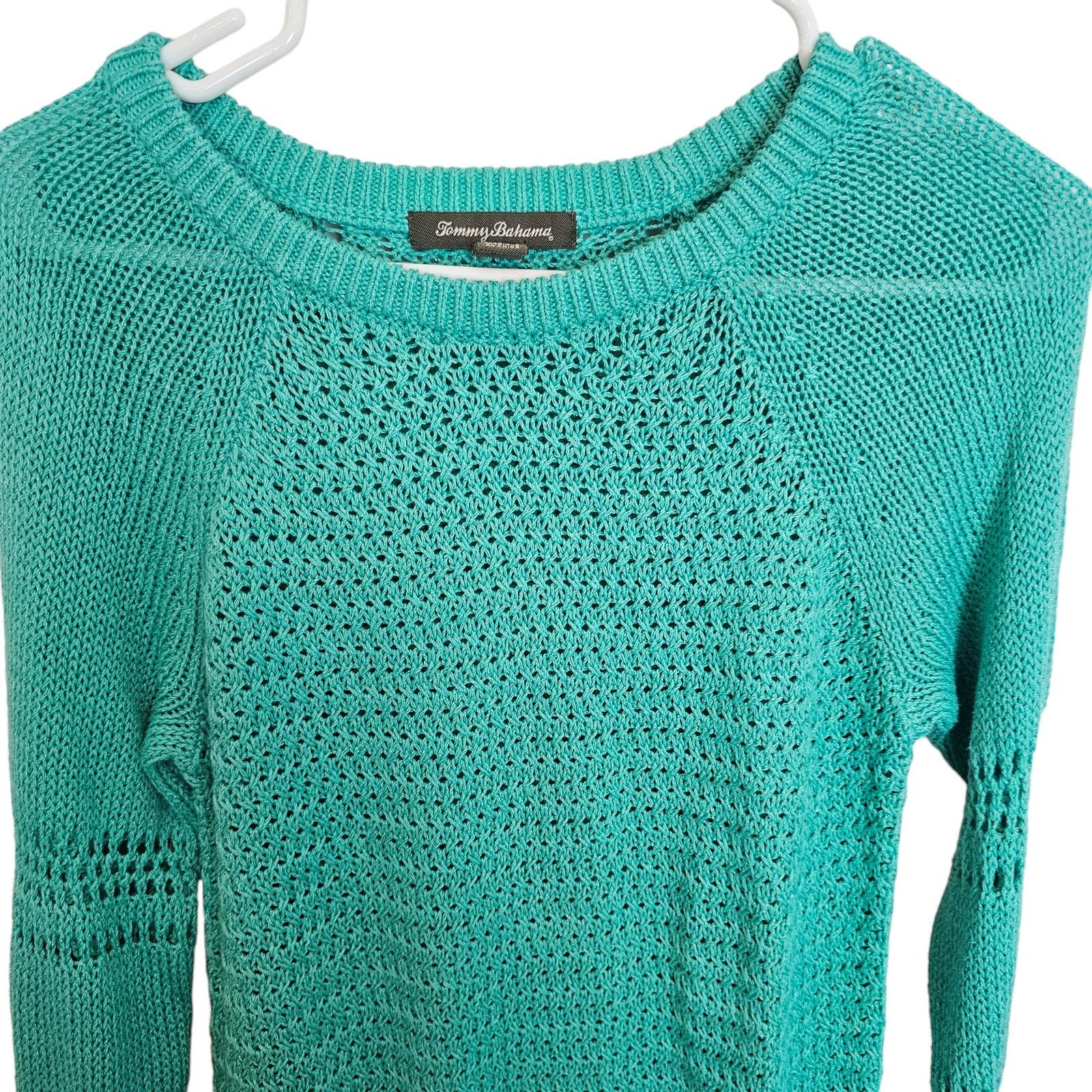 Tommy Bahama Tommy Bahama Womens Open Knit Sweater Size S Green Coastal Size S / US 4 / IT 40 - 3 Thumbnail