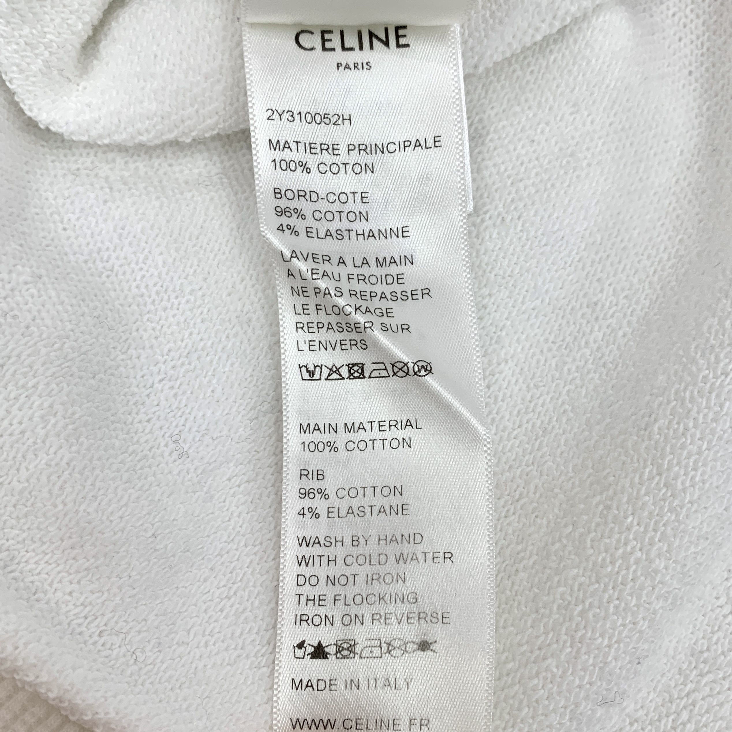 Celine Celine White Logo Cotton Hoodie (M) Size US M / EU 48-50 / 2 - 3 Thumbnail