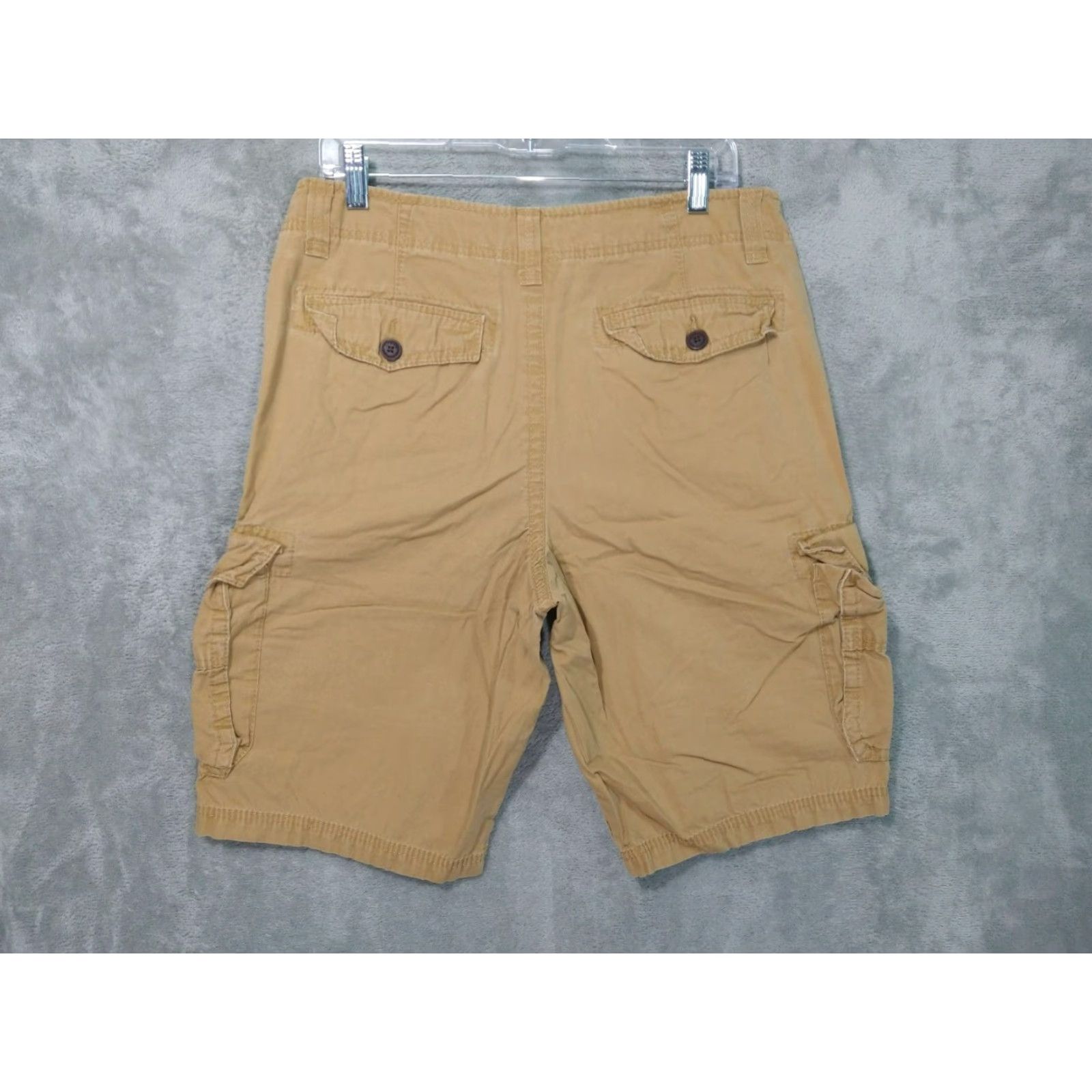Vintage Urban Pipeline Cargo Shorts Mens 32 Beige Hip Hop Style Utility Baggy Short Pants Size US 32 / EU 48 - 2 Thumbnail