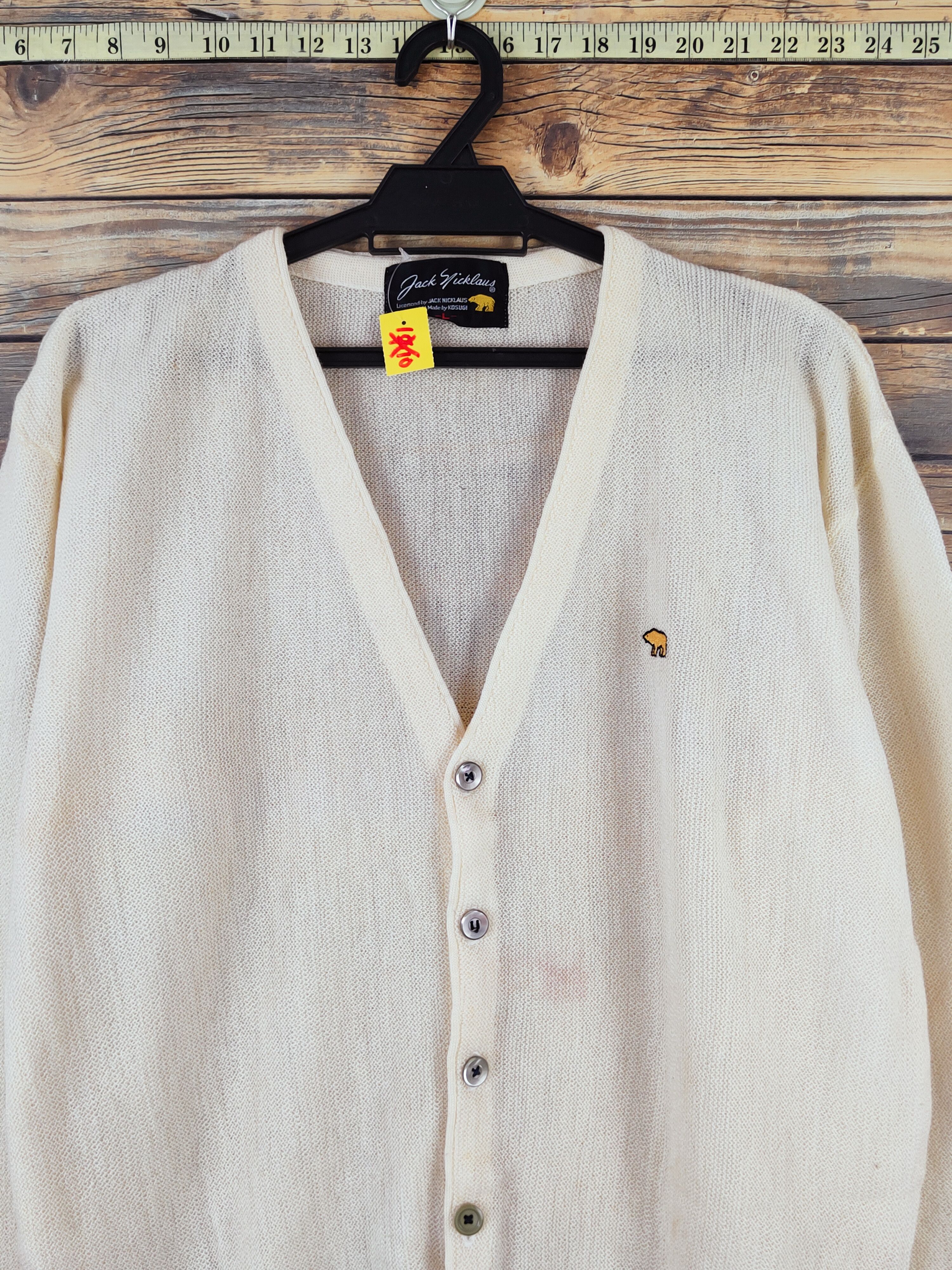 Japanese Brand DL Jack Nicklaus Ivory Knitwear Cardigan #W992 Size US L / EU 52-54 / 3 - 2 Thumbnail