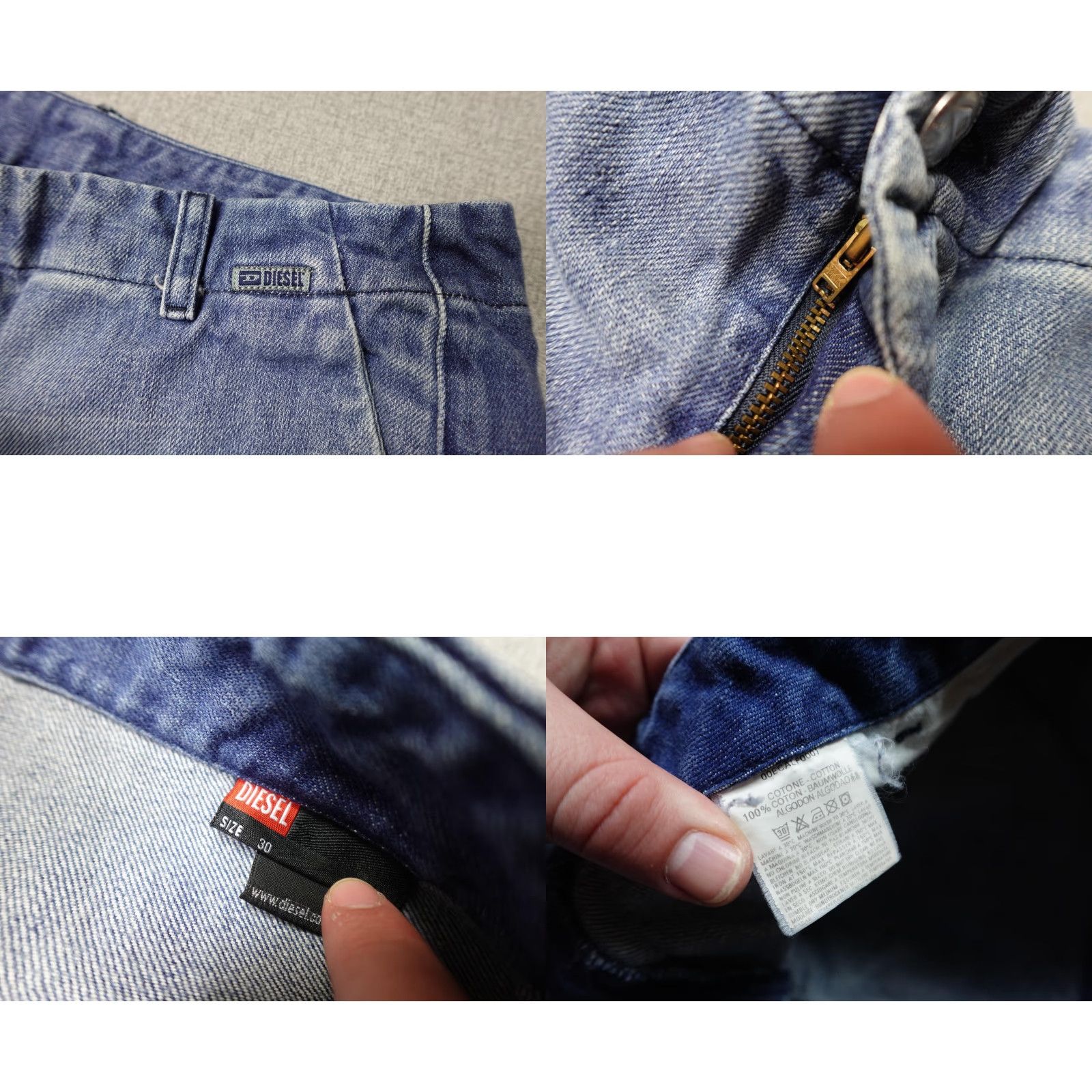 Diesel VINTAGE Diesel Jeans Womens Flare Leg 30x33 Blue Medium Wash Denim Bellbottoms Womens 30in Zip Pocket Zipper 100% Cotton Size 30" / US 8 / IT 44 - 8 Thumbnail