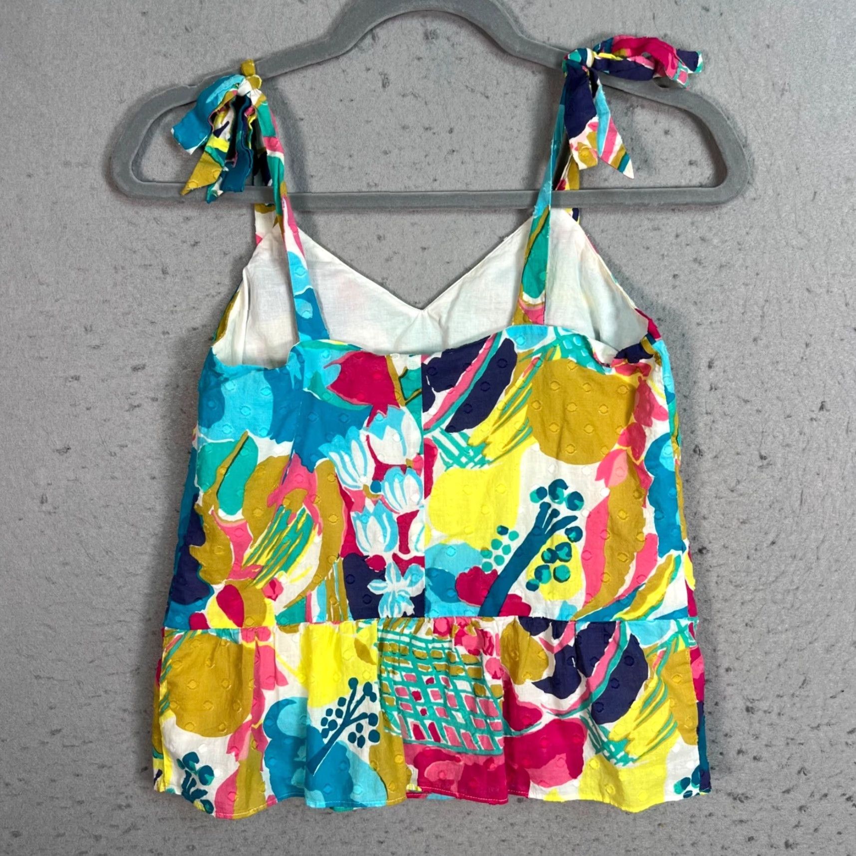 J.Crew J. Crew Tank Womens Floral Sleeveless 0P Petite 100% Cotton Multicolor Size XS / US 0-2 / IT 36-38 - 2 Thumbnail